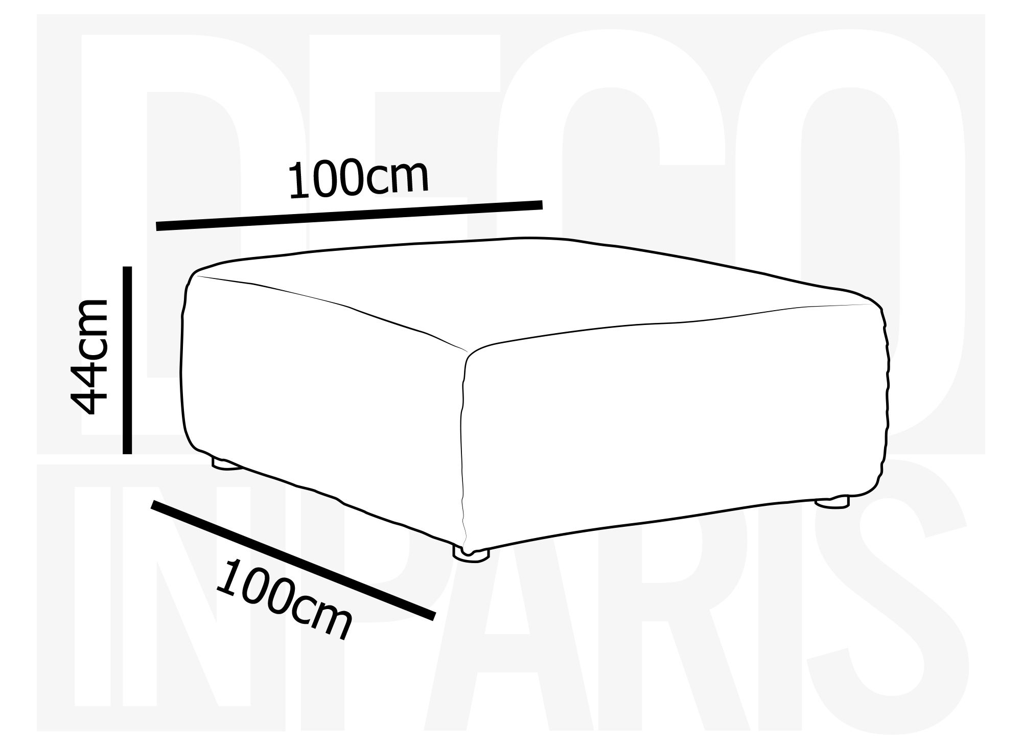 Pouf en velours gros côtelé doux beige TILDA