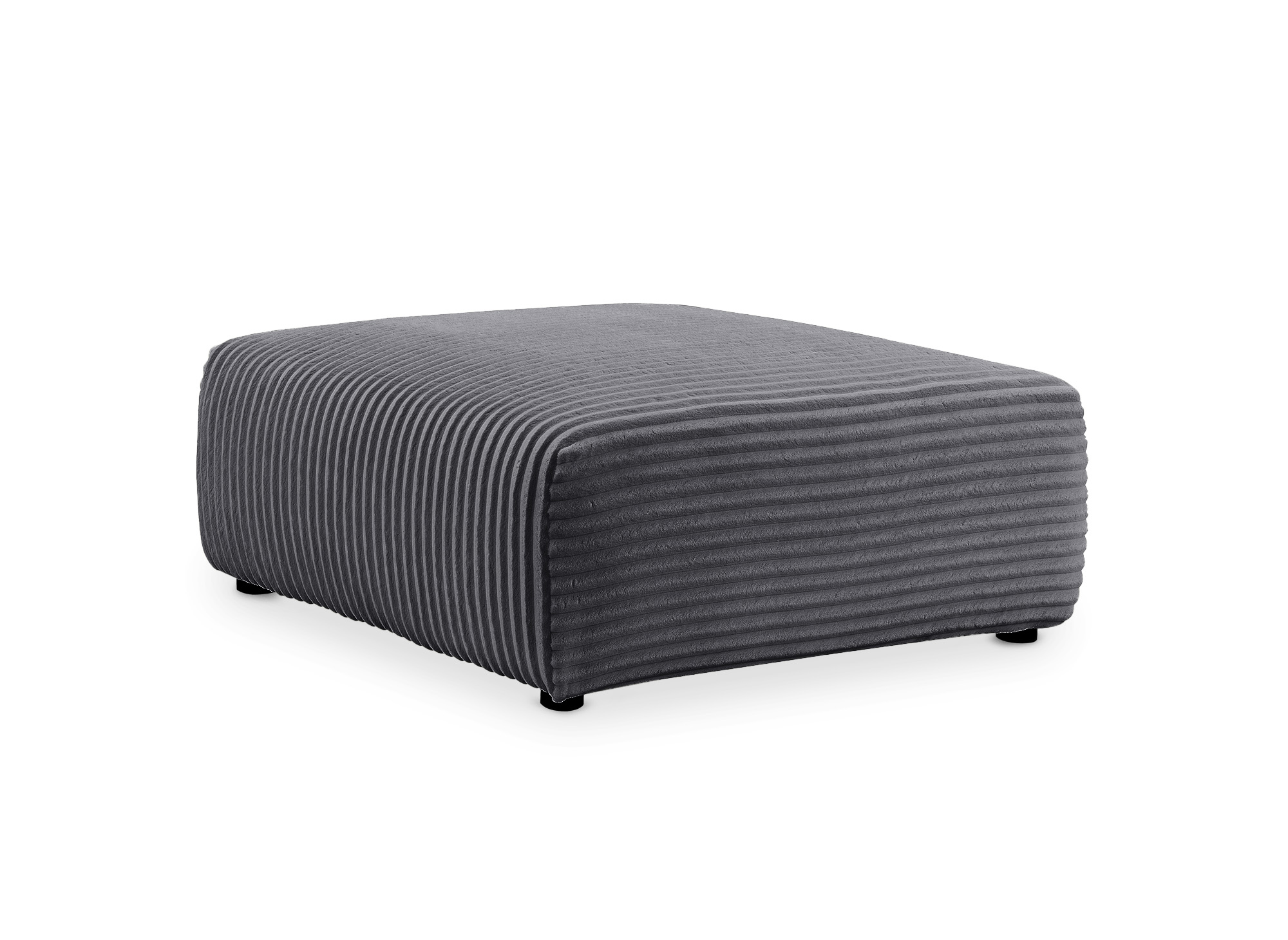 Pouf en velours gros côtelé doux gris TILDA