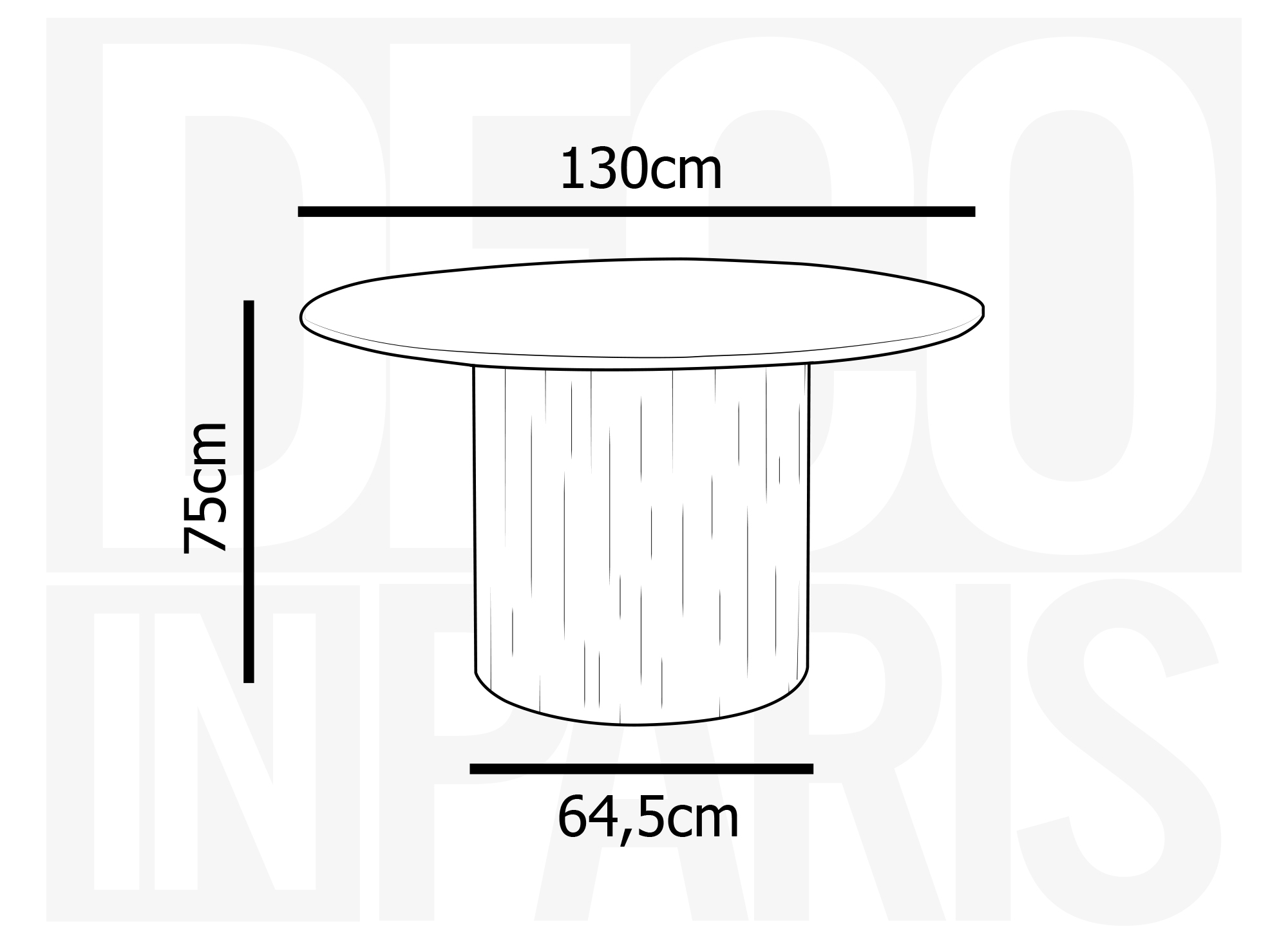 Table à manger ronde en marbre composite beige 4 personnes DHARA