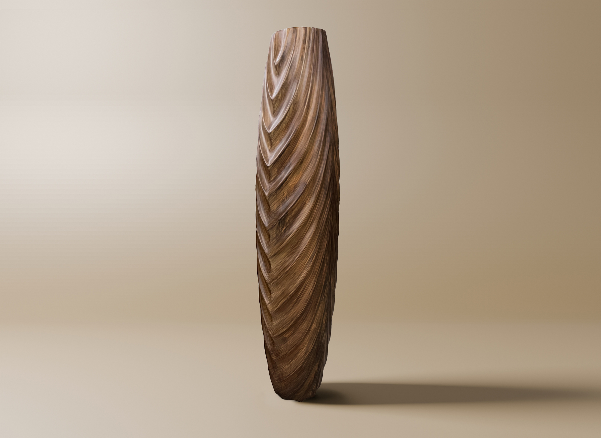 Vase XL en polyrésine imitation bois H59 cm DERYA