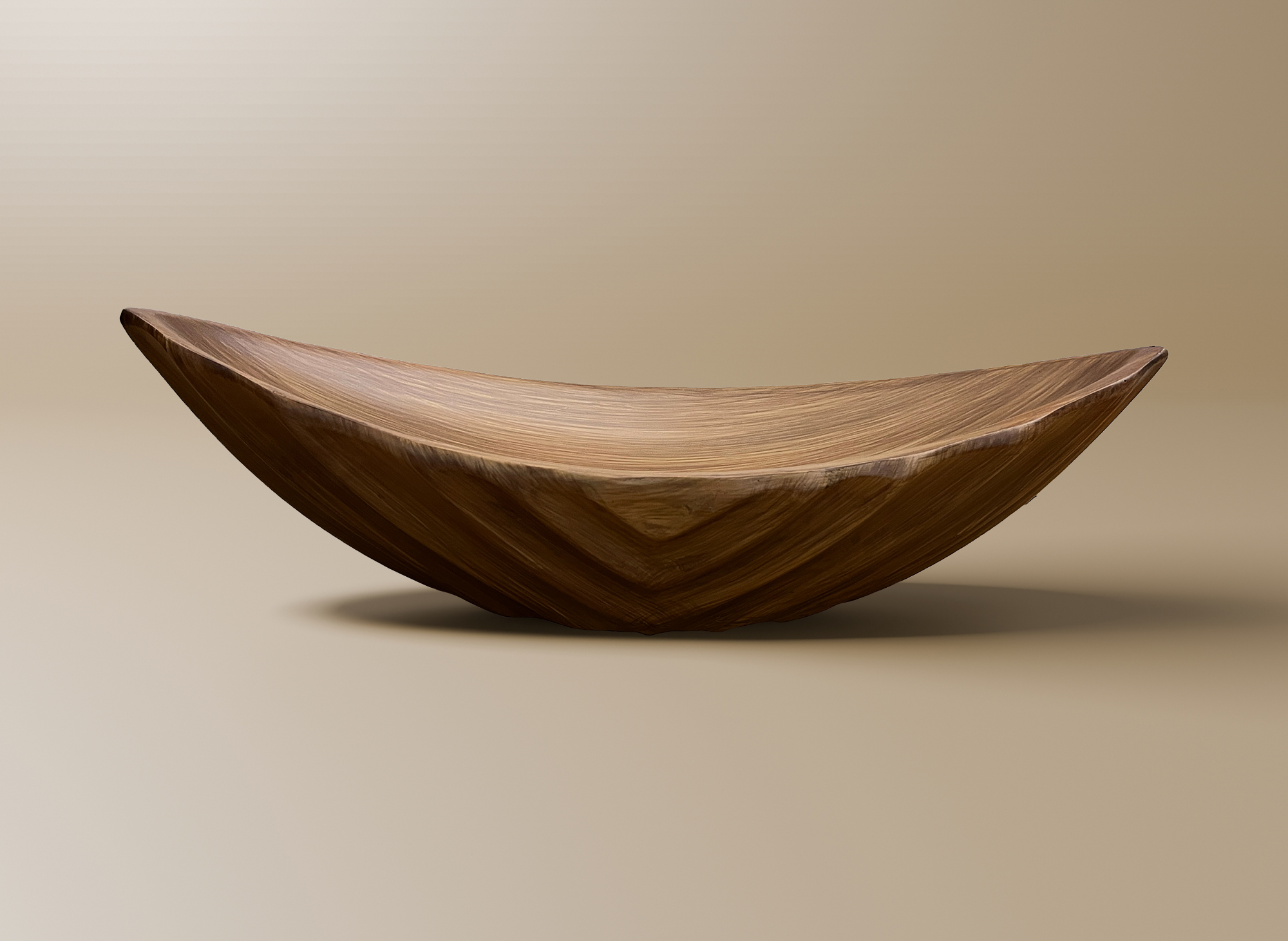 Grande coupe décorative effet bois sculpté 44 cm DERYA