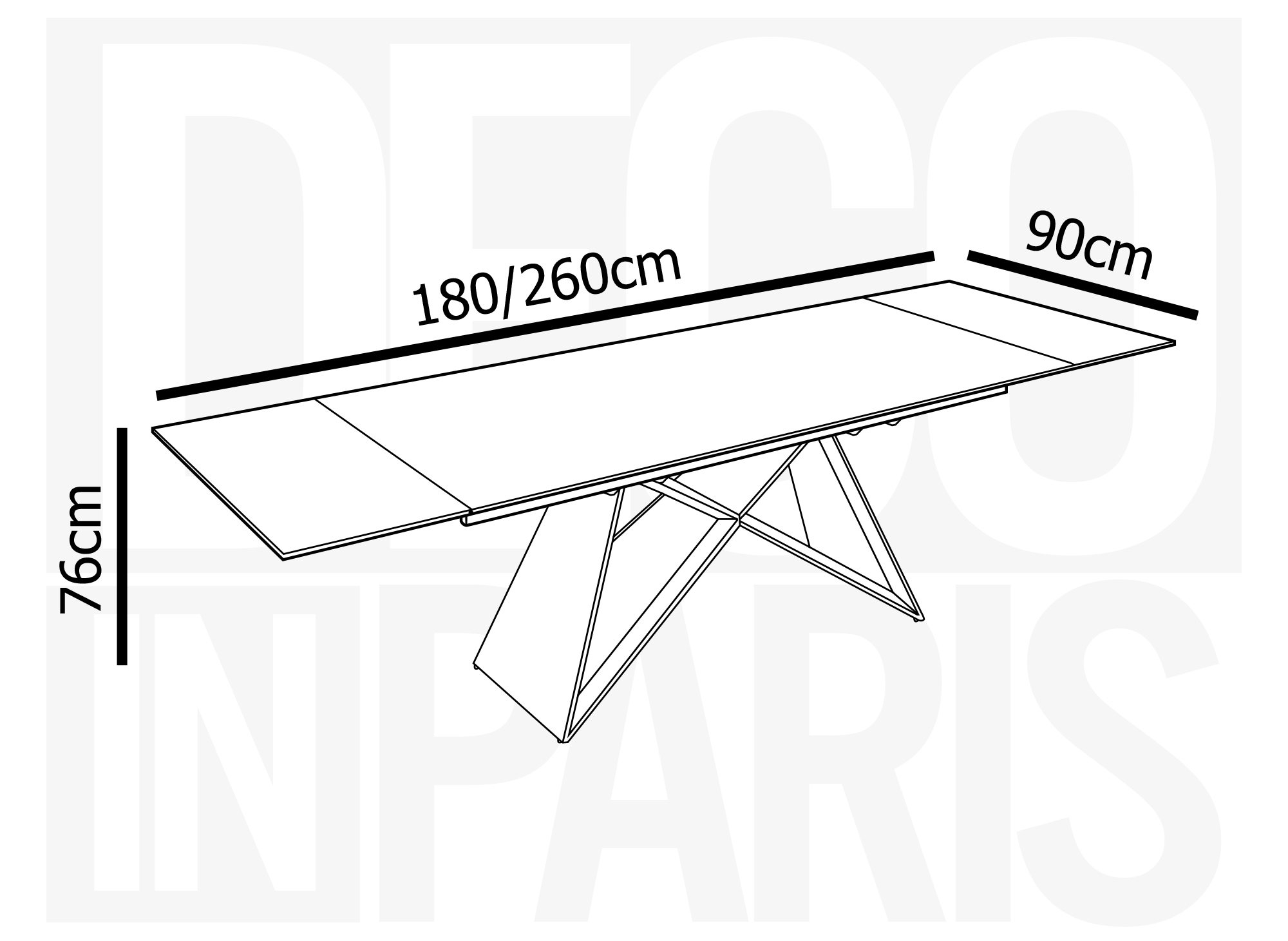 Table à manger extensible en céramique blanche  effet marbre GABRIEL