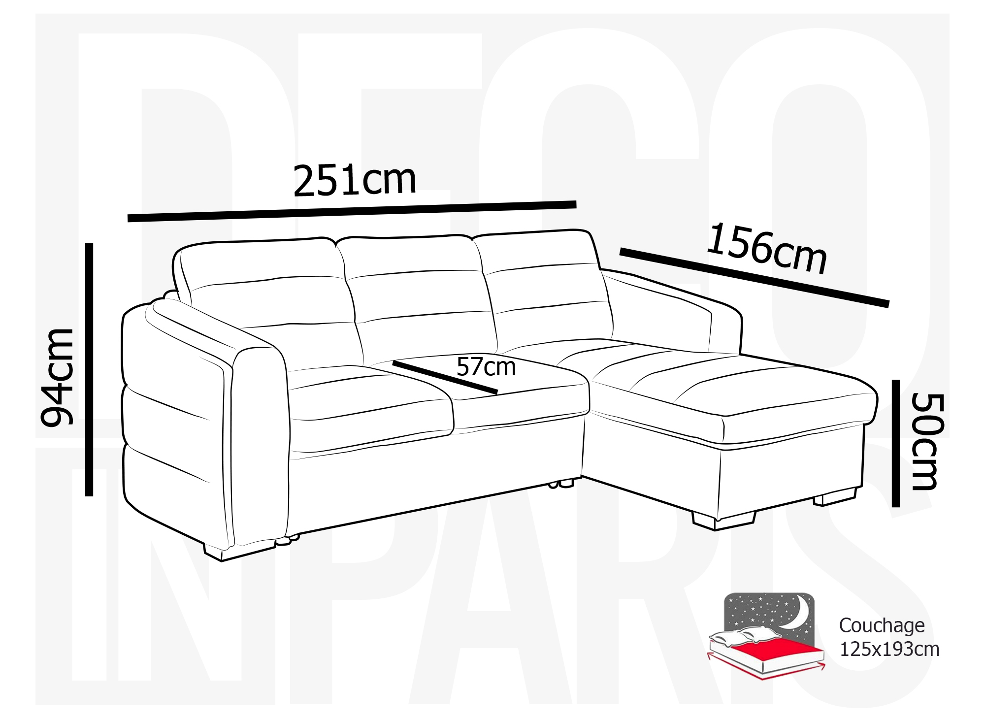 Canapé d'angle convertible avec coffre en tissu bouclette beige CALANDRA - Angle droit
