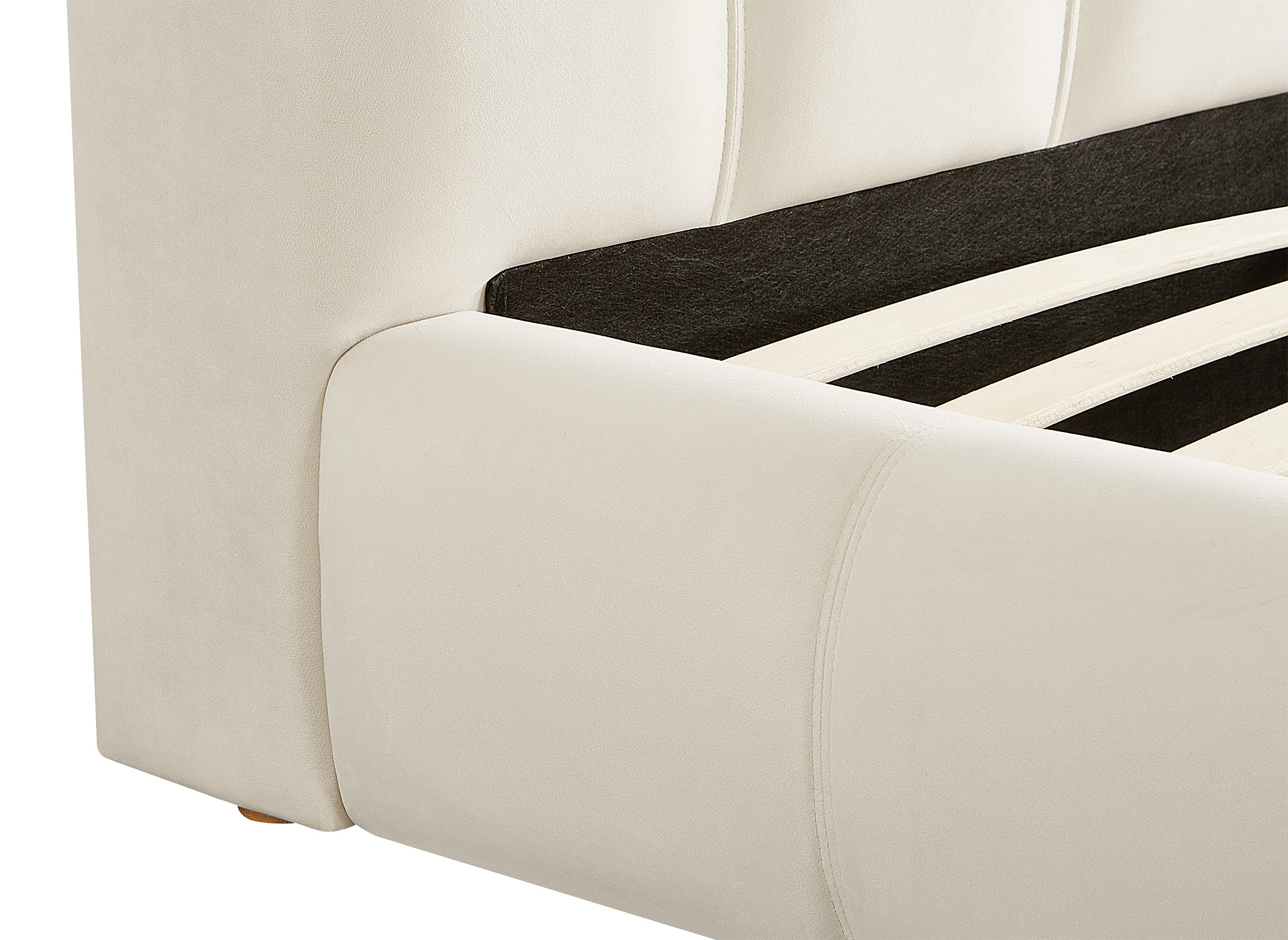 Lit double en velours beige 160x200 cm GEORGINA