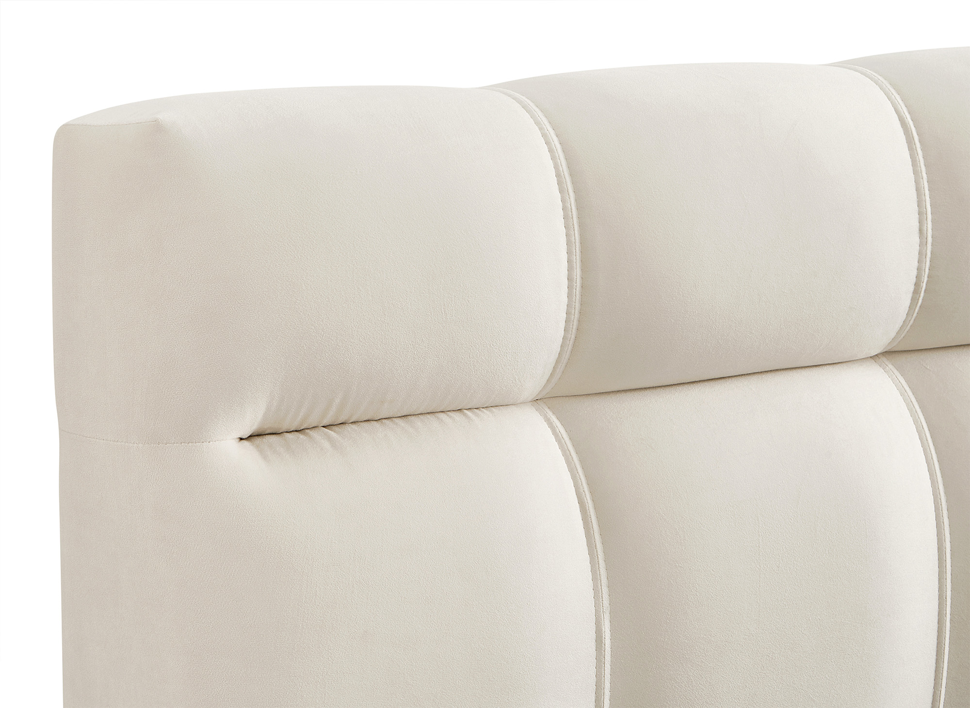 Lit coffre en velours beige 160x200 cm GEORGINA