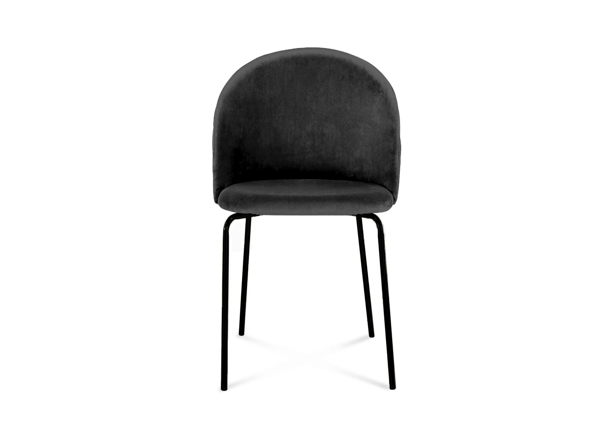 Lot de 2 chaises design en velours noir pieds noirs KENNETH