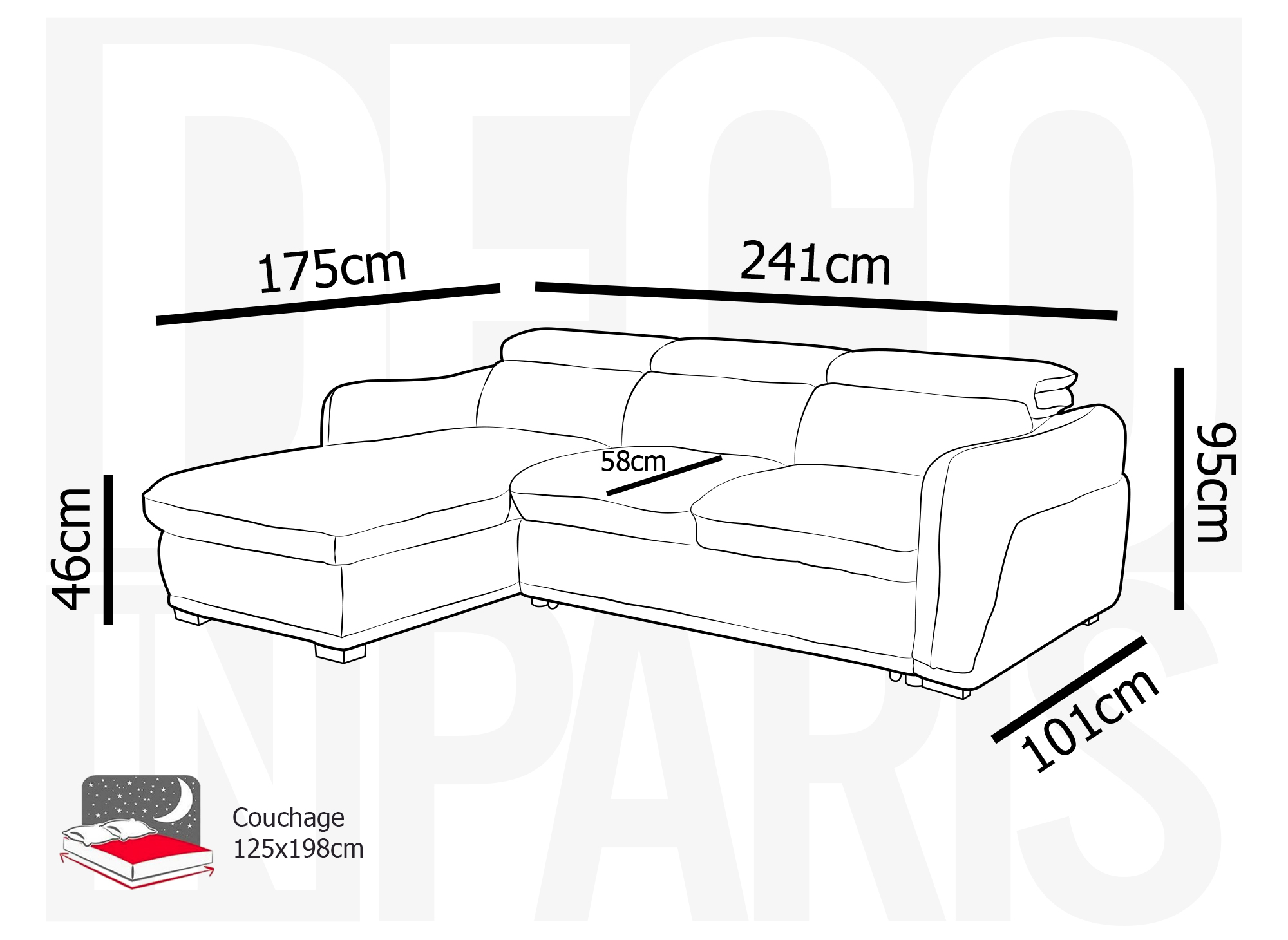 Canapé d'angle gauche convertible avec coffre en velours côtelé épais beige PETUNIA - Angle gauche