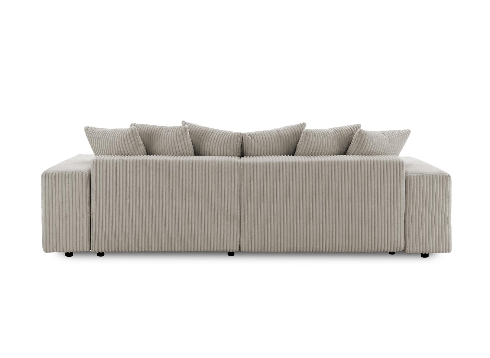 Canapé d'angle réversible convertible avec coffre en velours côtelé épais taupe NOELIA