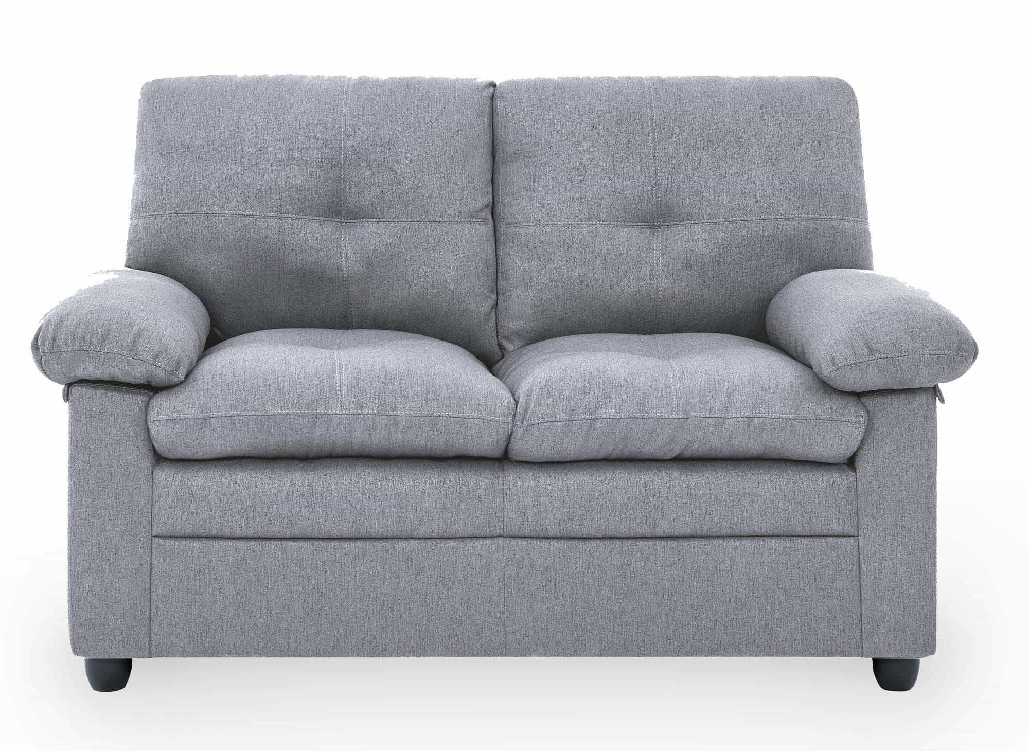 Canape 2 places en tissu gris clair fenix - DECOINPARIS