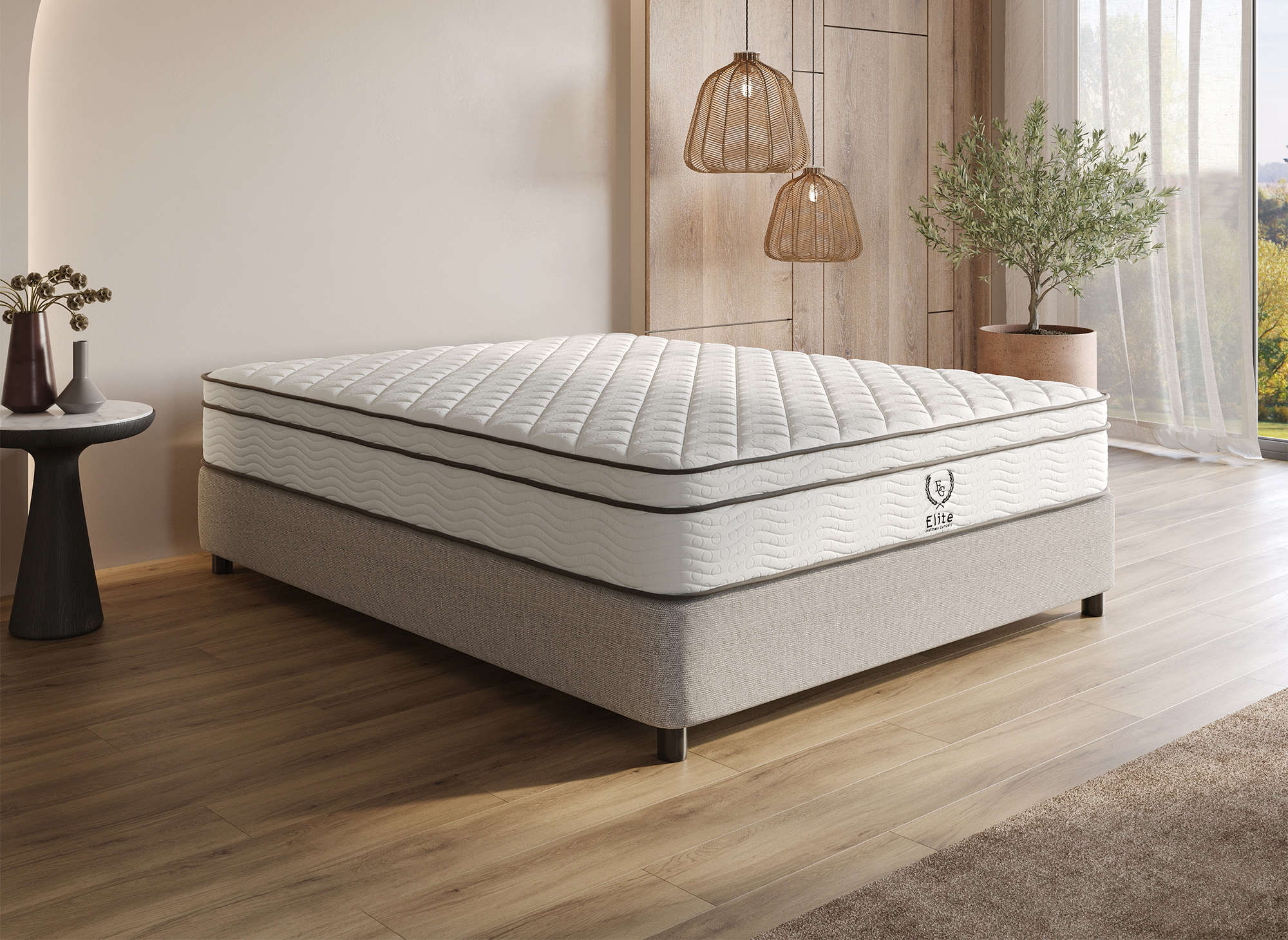 Matelas hybride ressorts ensachés 180 x 200 cm épaisseur 25 cm MARIUS