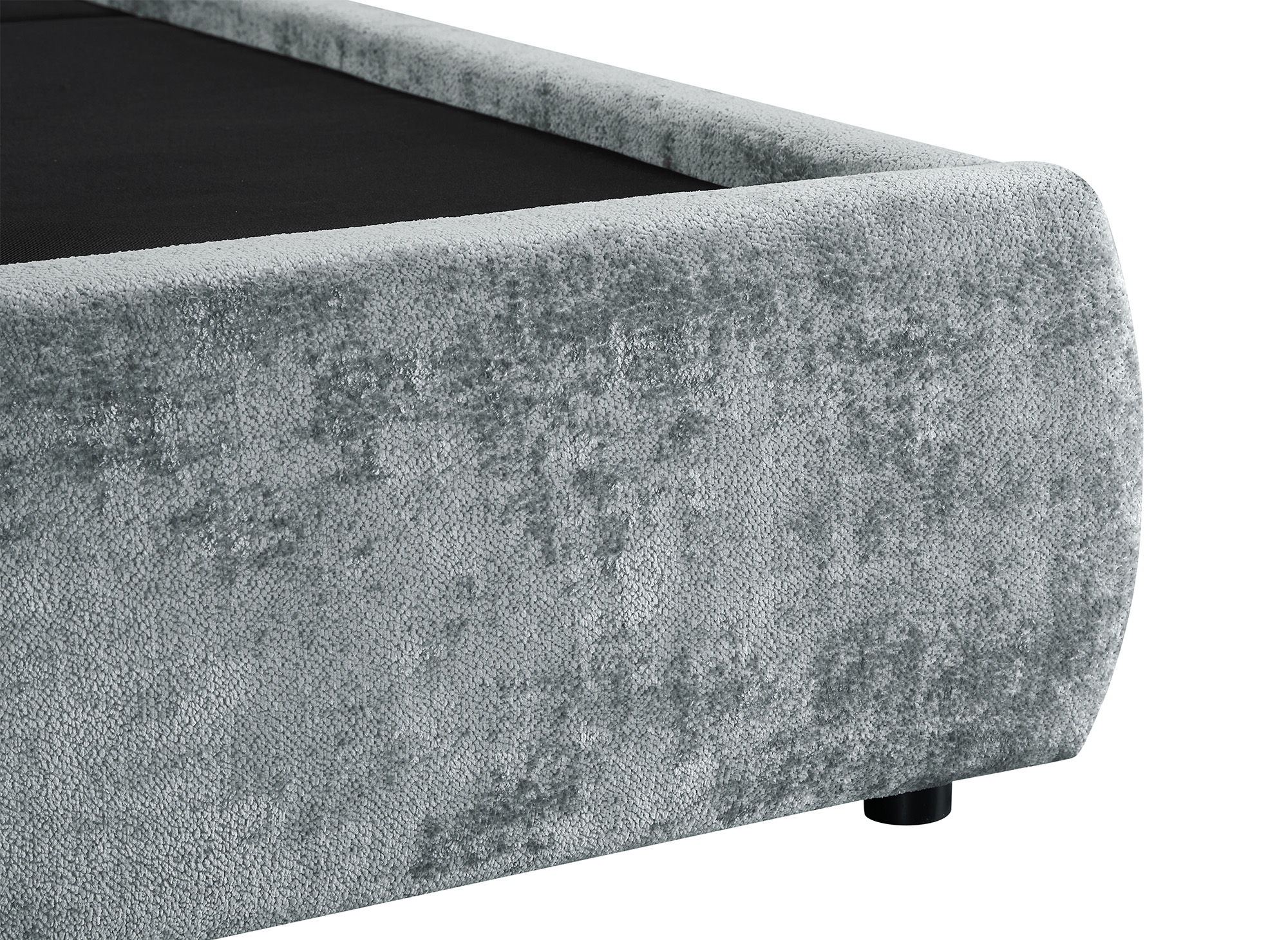 Lit coffre en tissu bouclette doux gris 160x200 cm NOAH