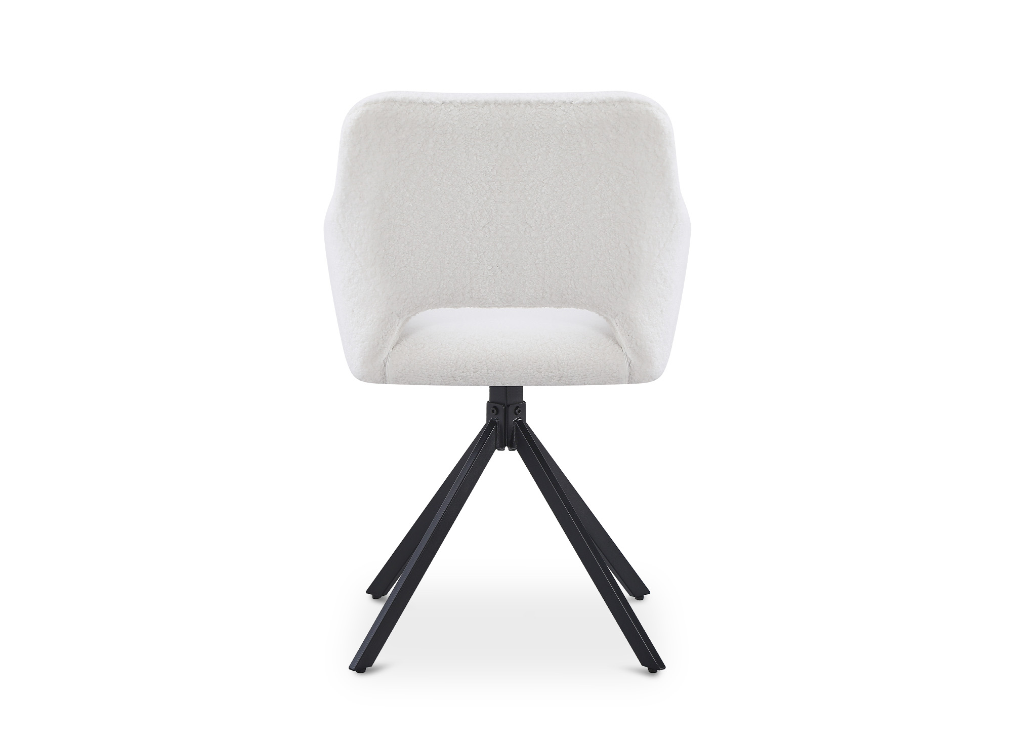 Lot de 2 chaises pivotantes design en  tissu bouclette blanc écru CIEL