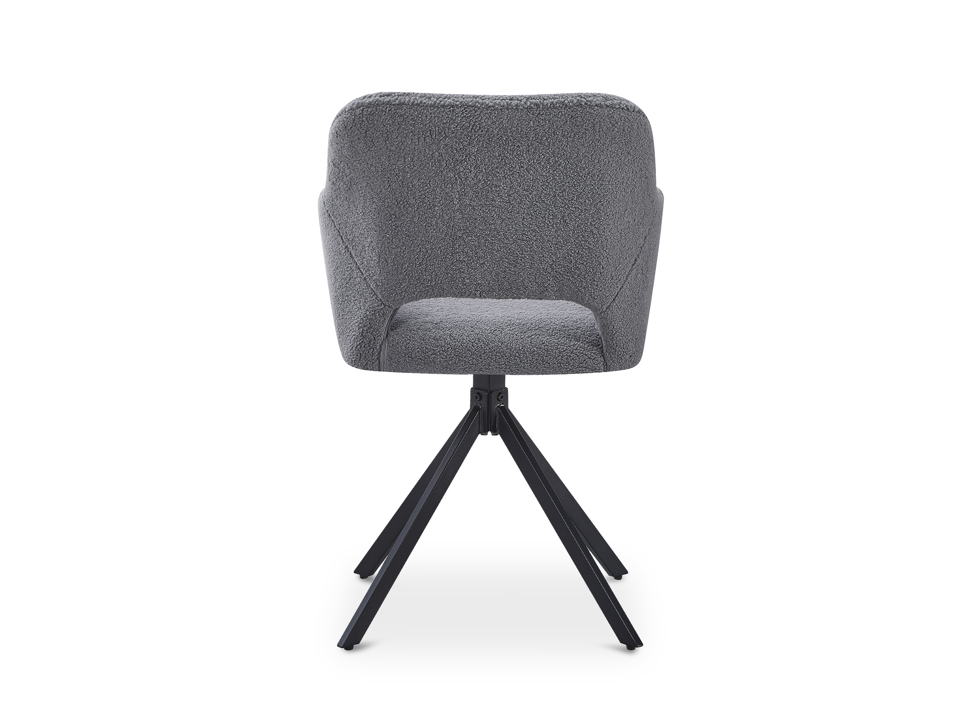 Lot de 2 chaises pivotantes design en  tissu bouclette gris CIEL