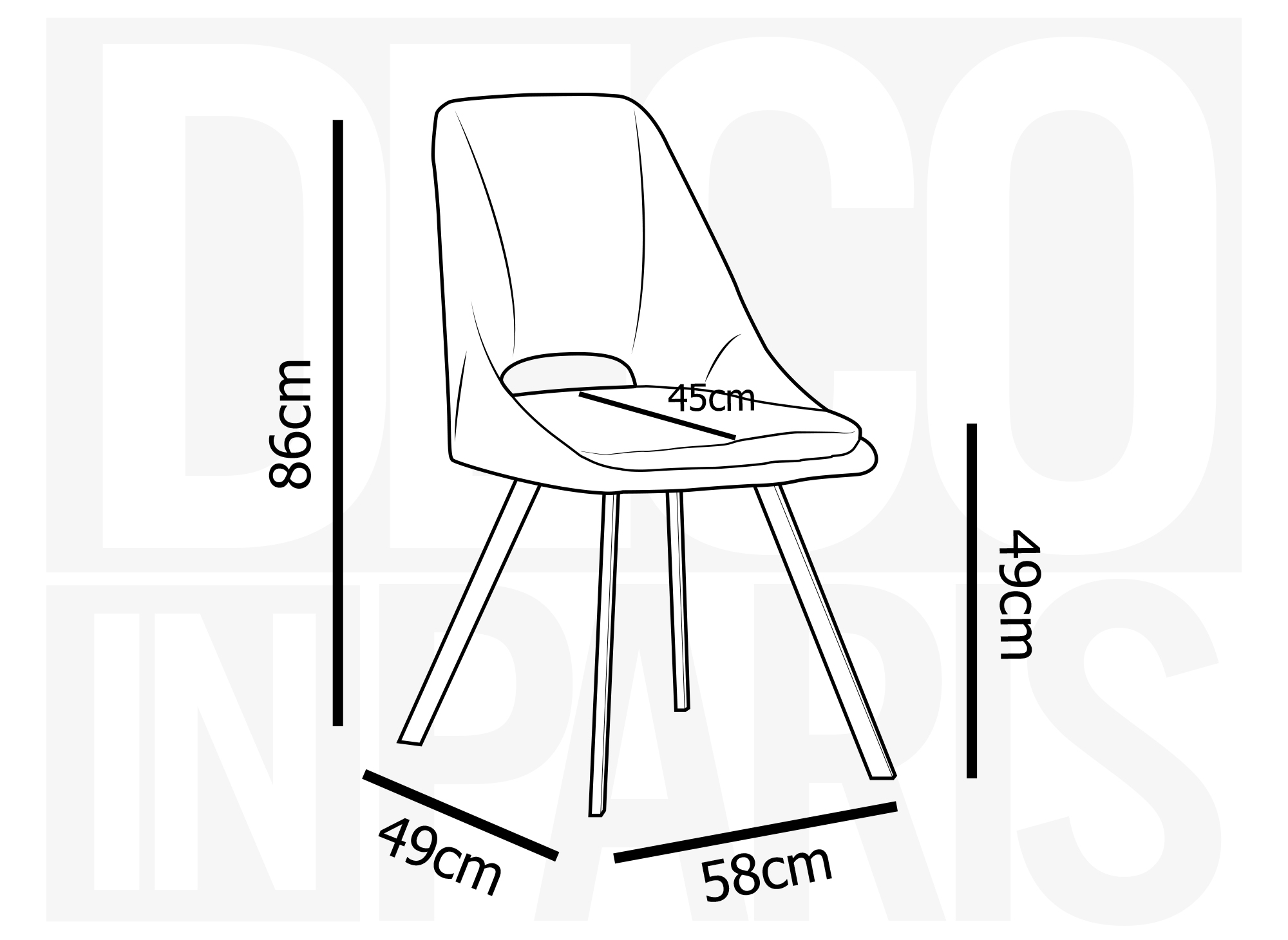 Lot de 4 chaises effet peau de mouton beige NARCISSE