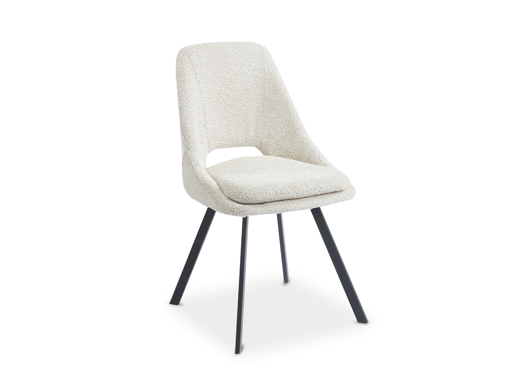 Lot de 4 chaises effet peau de mouton beige NARCISSE