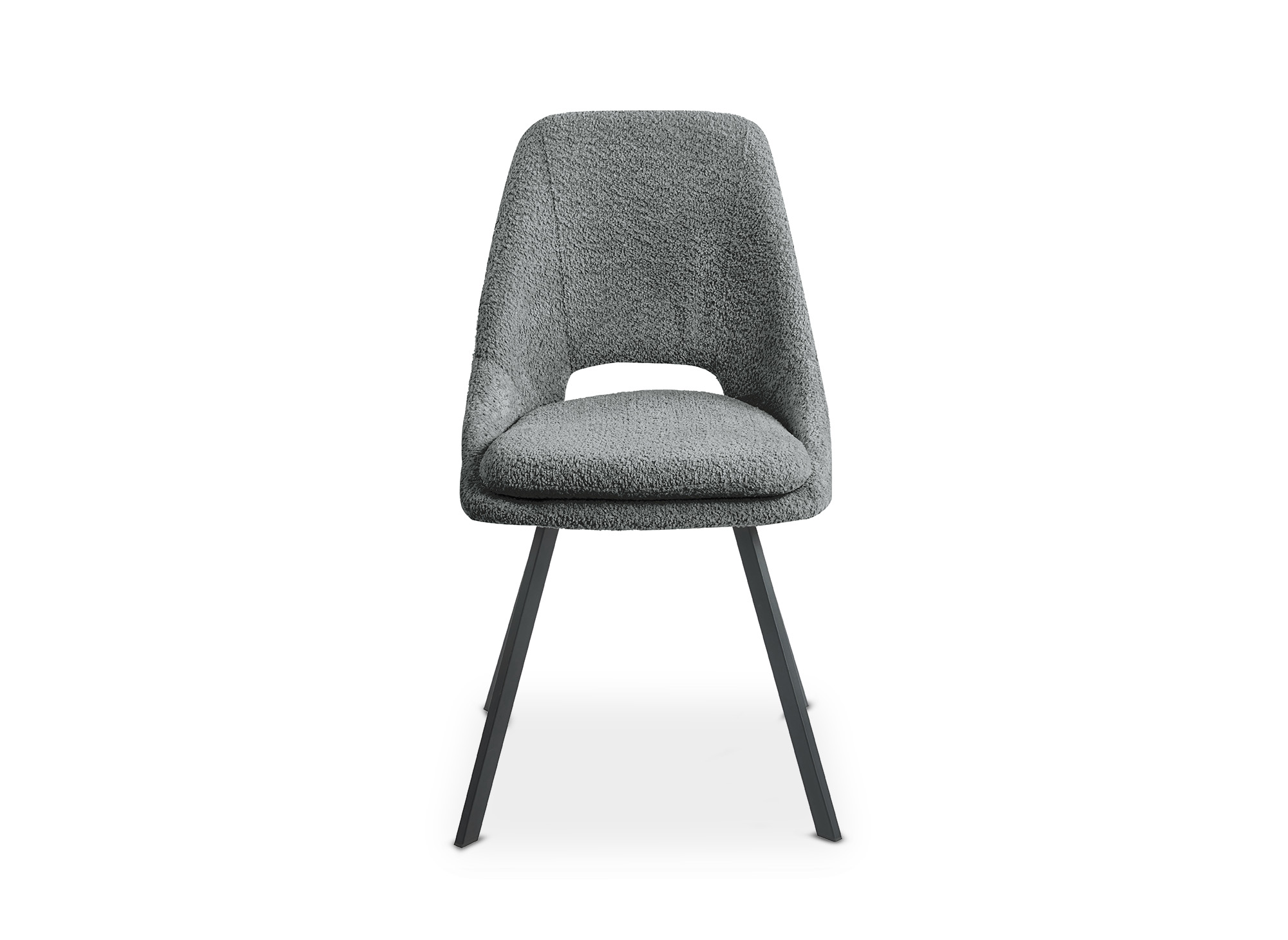 Lot de 4 chaises effet peau de mouton gris clair NARCISSE