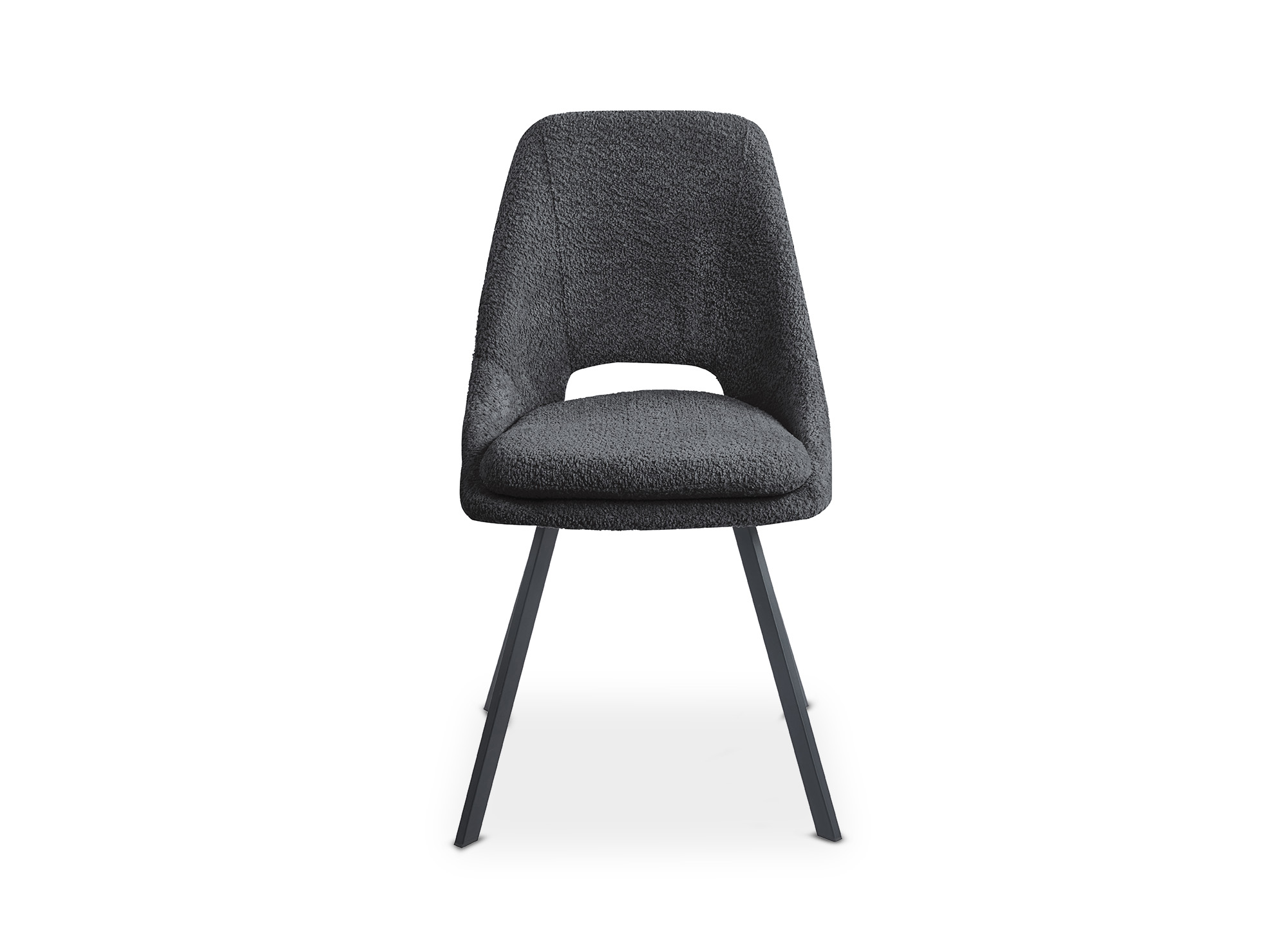 Lot de 4 chaises effet peau de mouton gris foncé NARCISSE