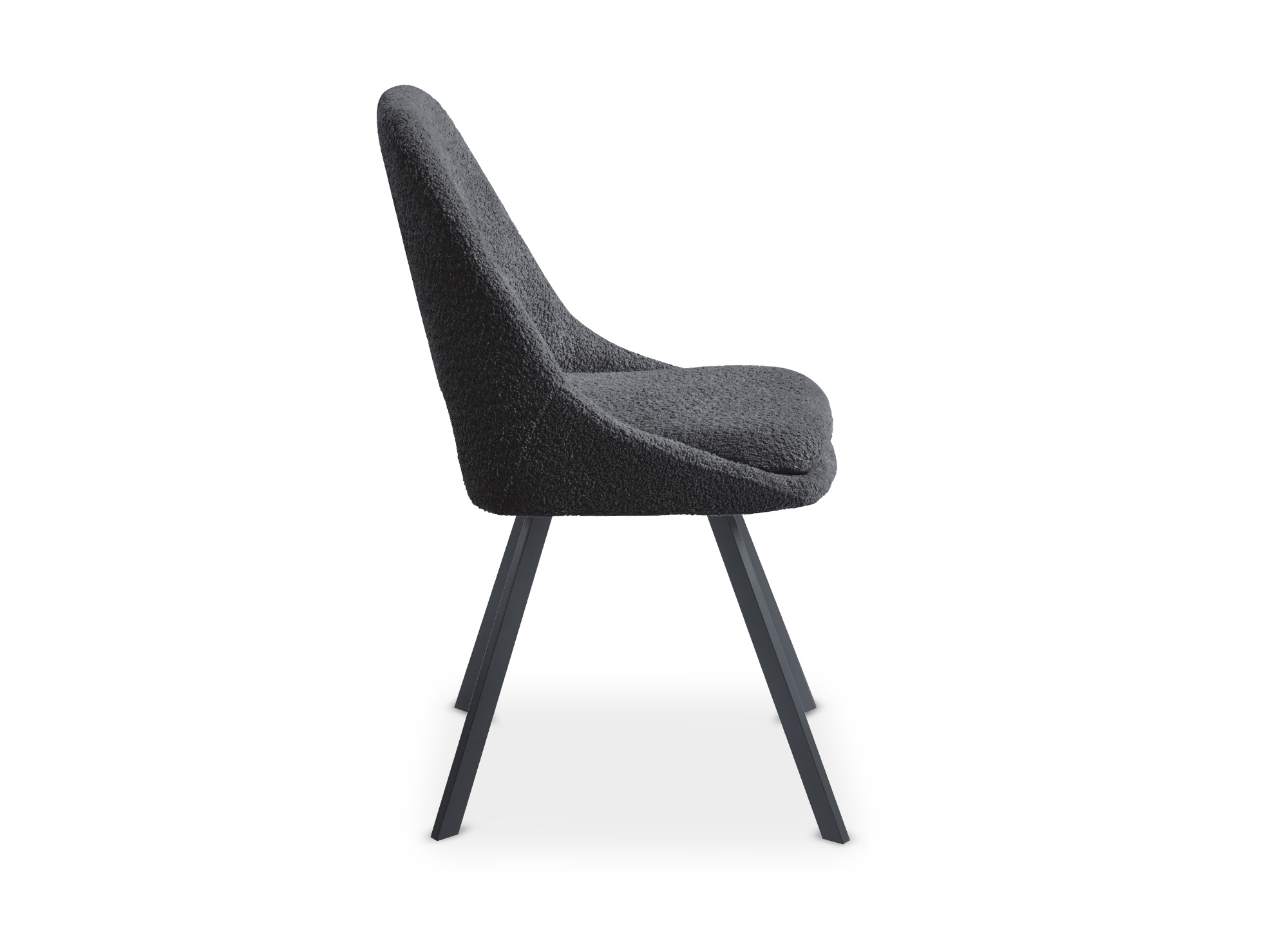 Lot de 4 chaises effet peau de mouton gris foncé NARCISSE