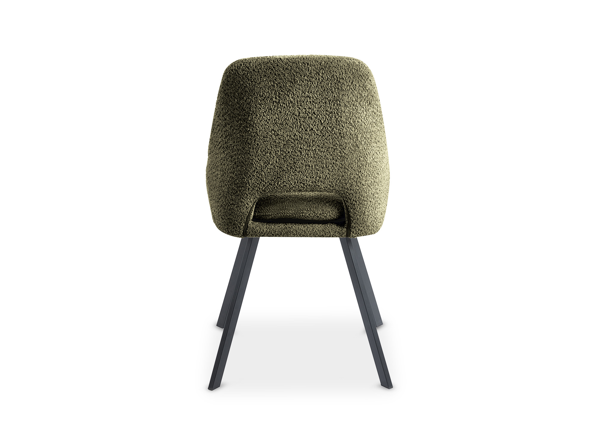 Lot de 4 chaises effet peau de mouton vert kaki NARCISSE