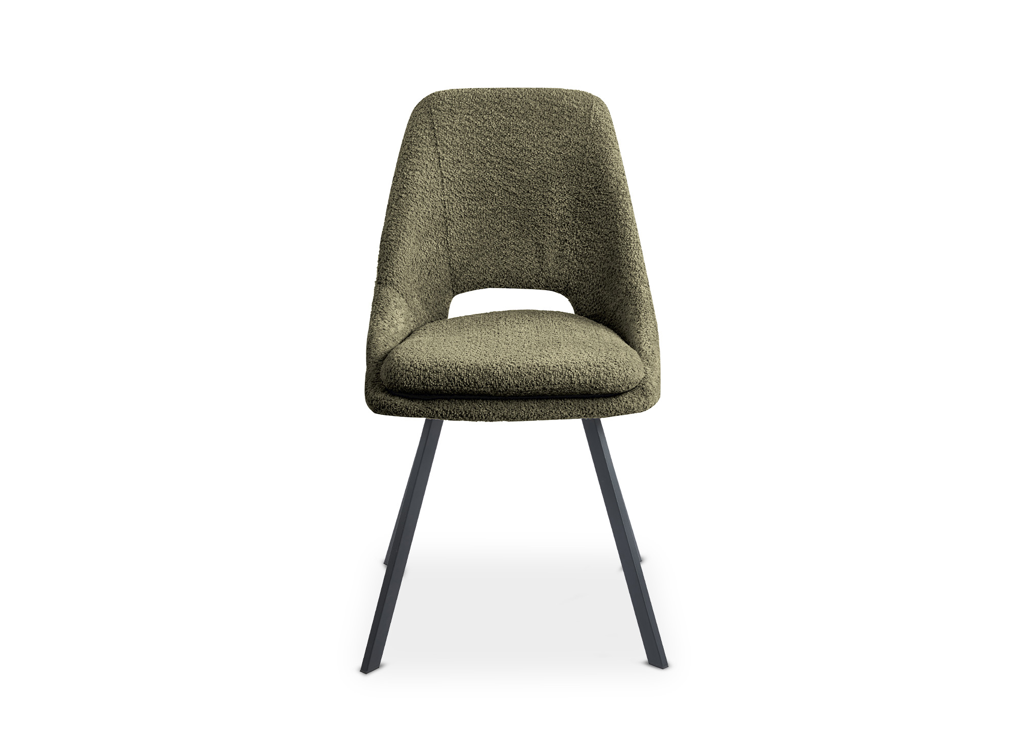 Lot de 4 chaises effet peau de mouton vert kaki NARCISSE