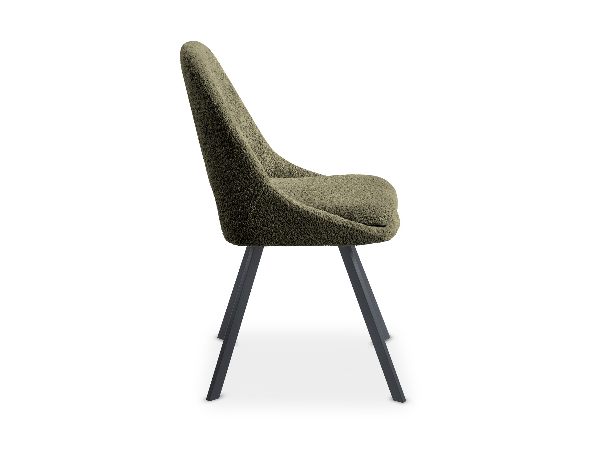 Lot de 4 chaises effet peau de mouton vert kaki NARCISSE