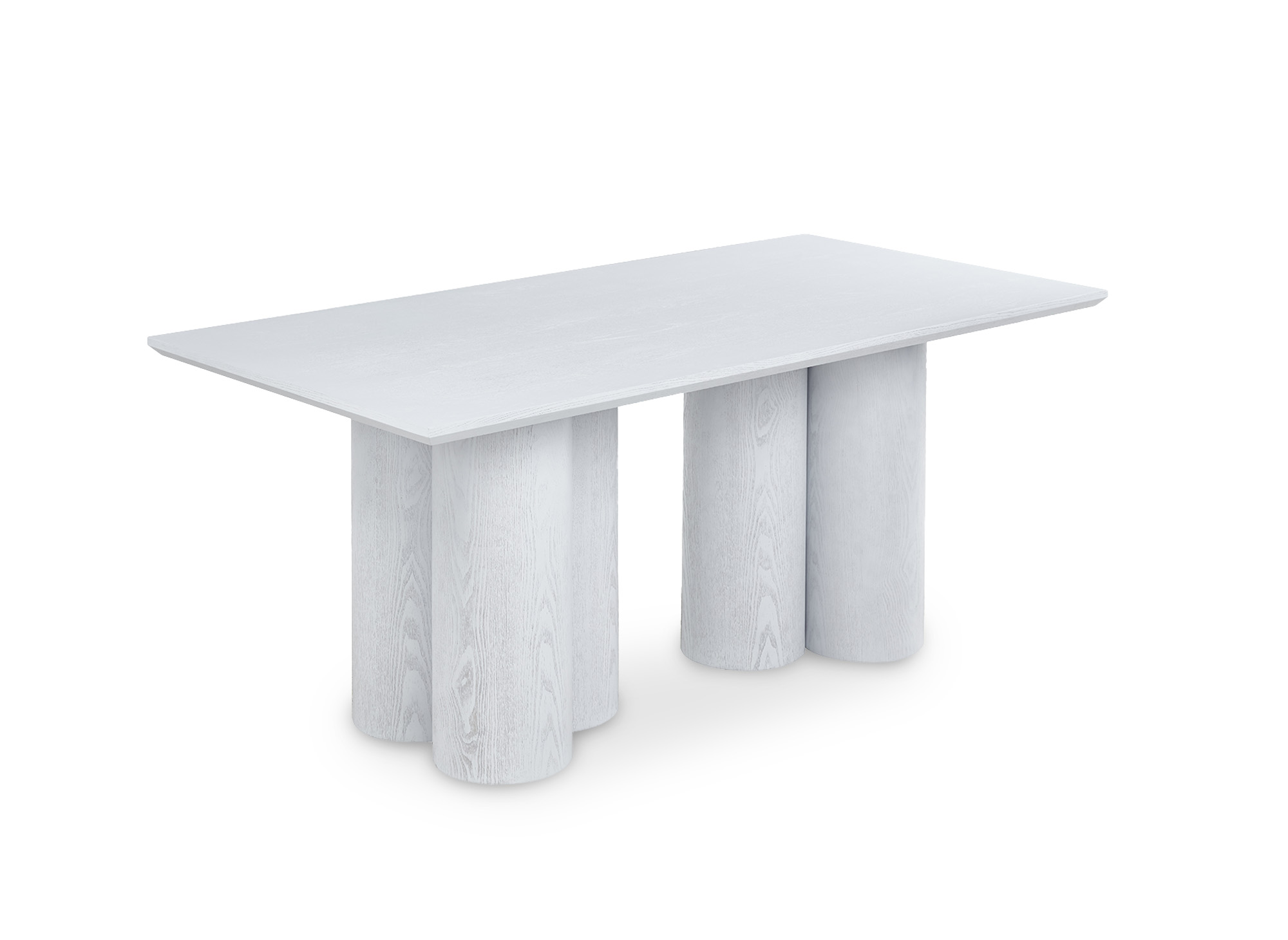 Table à manger blanche pieds forme organique 6 personnes ROSALIA