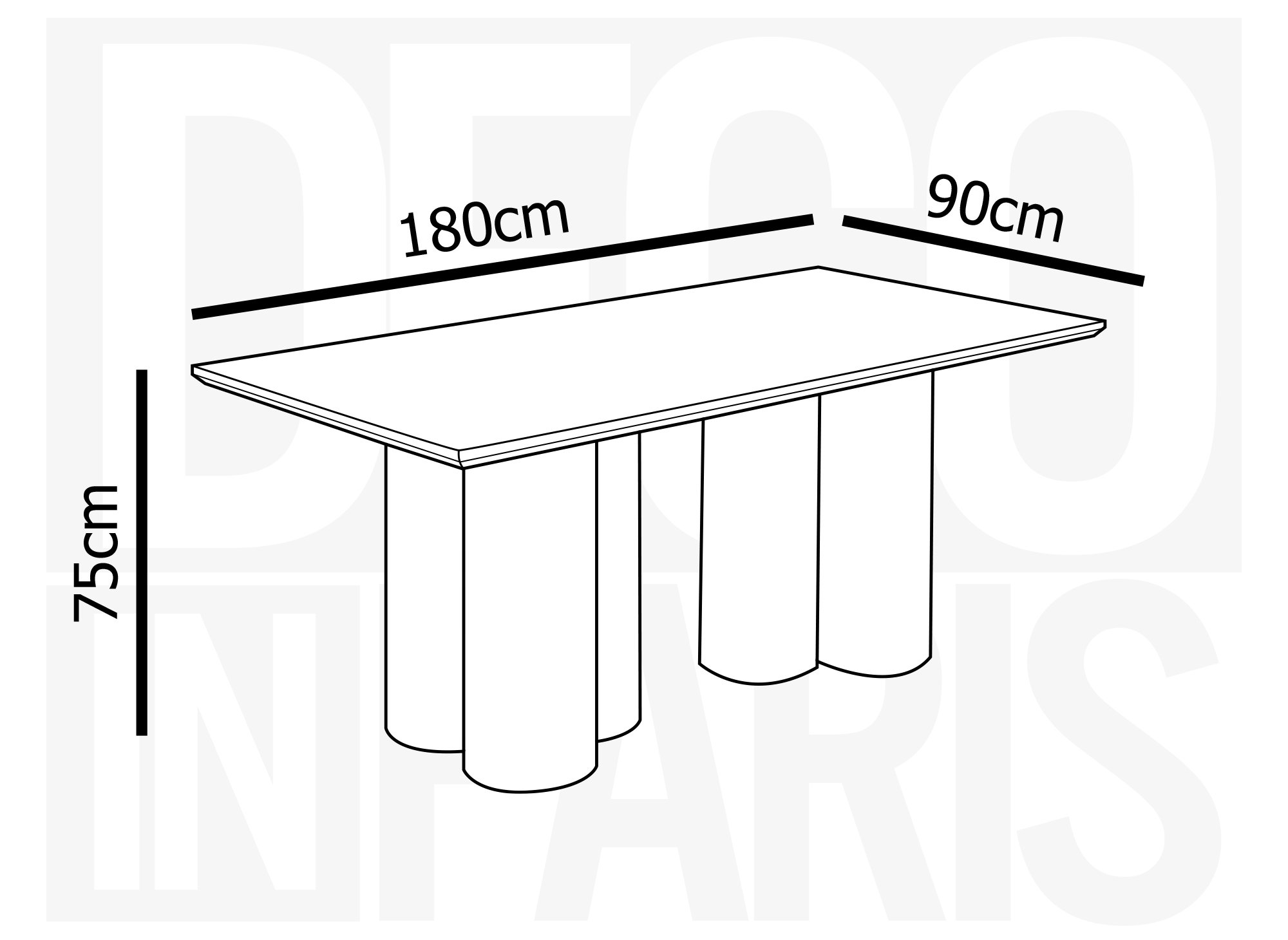 Table à manger blanche pieds forme organique 6 personnes ROSALIA