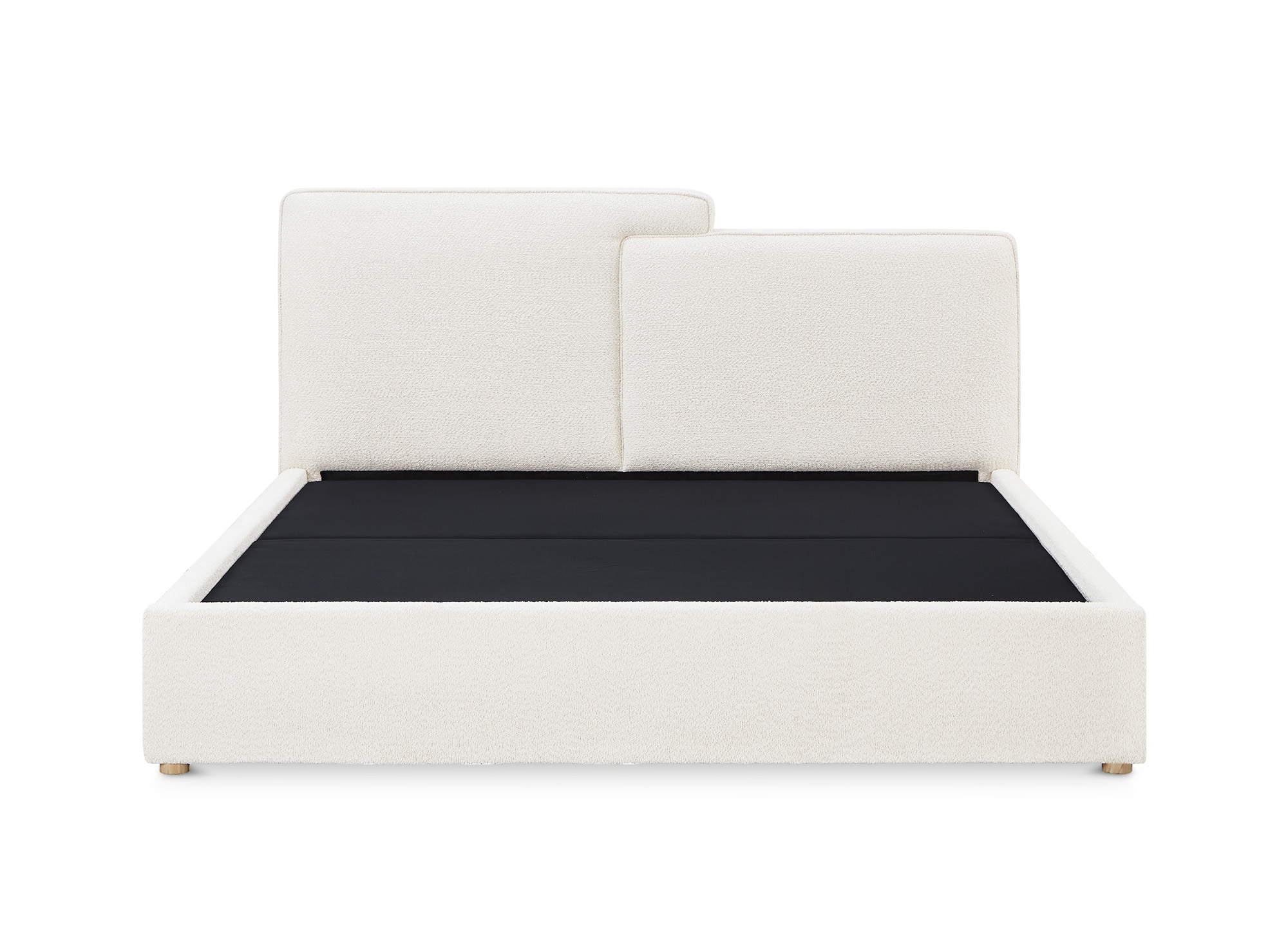 Lit coffre en tissu bouclette beige 180x200 cm ZELIA