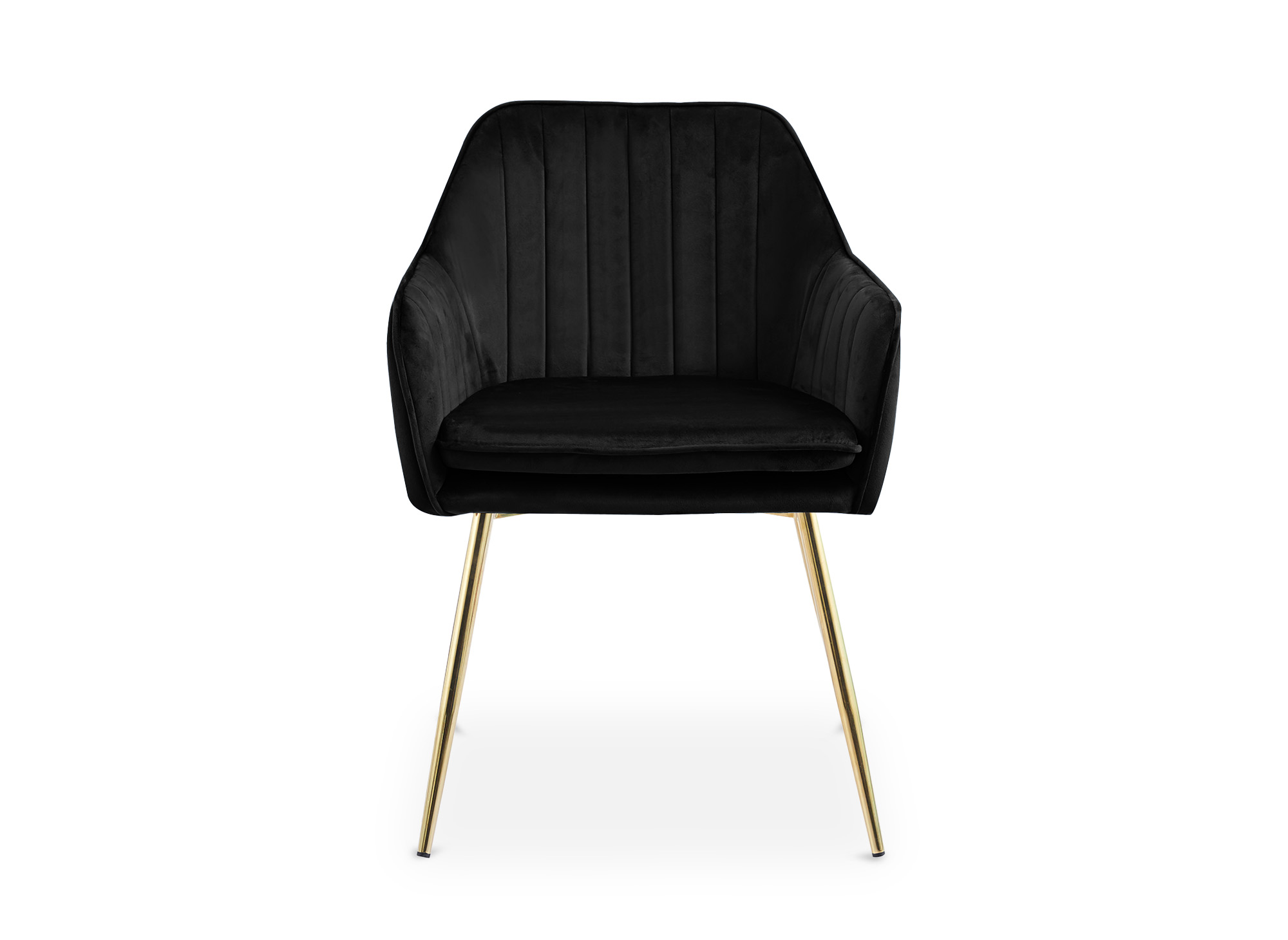 Lot de 2 chaises avec accoudoirs en velours noir EDWIGE