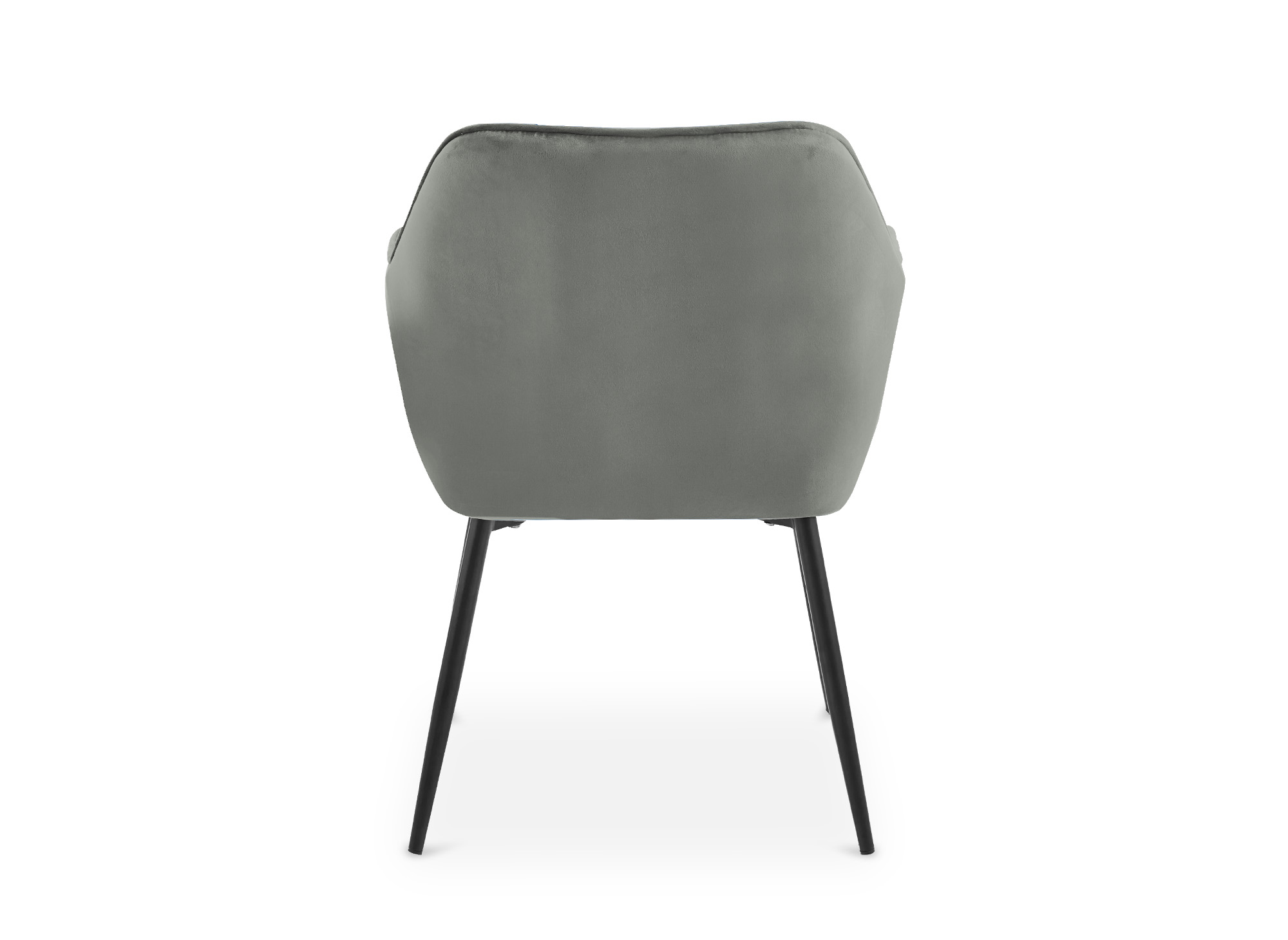 Lot de 2 chaises avec accoudoirs en velours gris pieds noirs EDWIGE