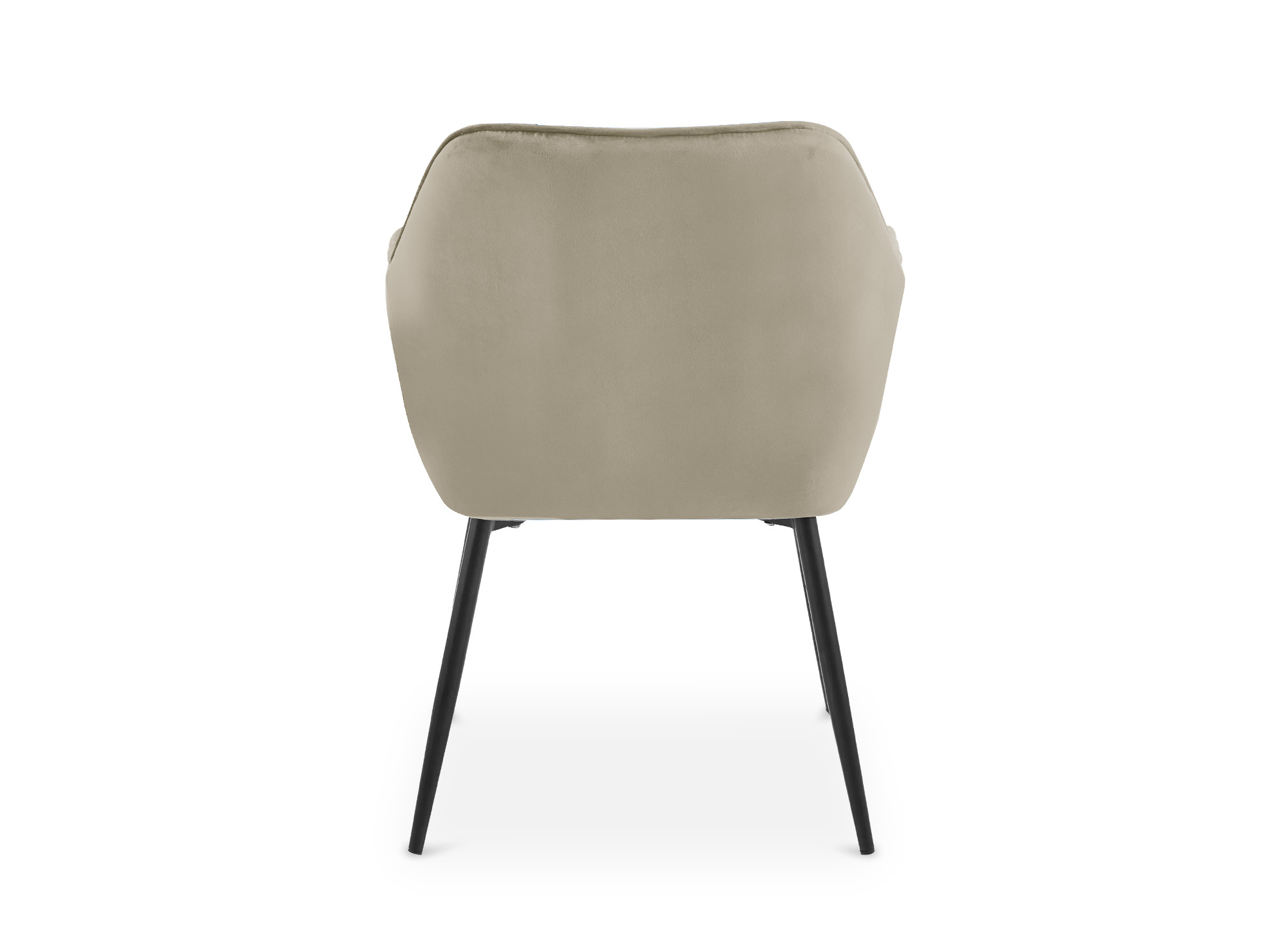Lot de 2 chaises avec accoudoirs en velours beige pieds noirs EDWIGE