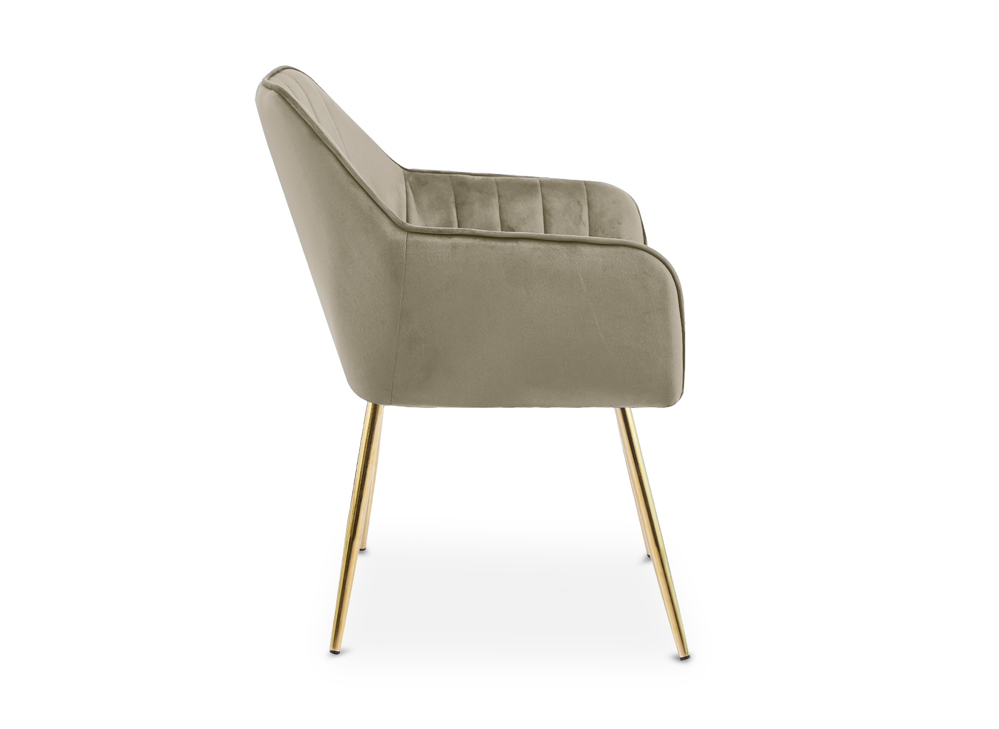 Lot de 2 chaises avec accoudoirs en velours beige EDWIGE