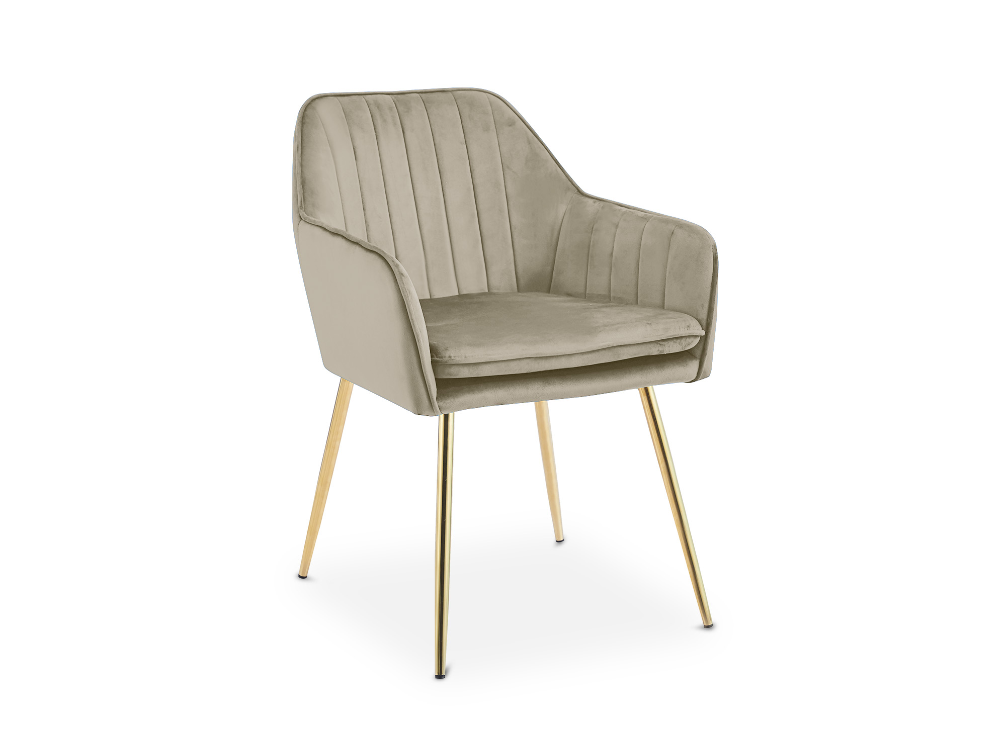 Lot de 2 chaises avec accoudoirs en velours beige EDWIGE