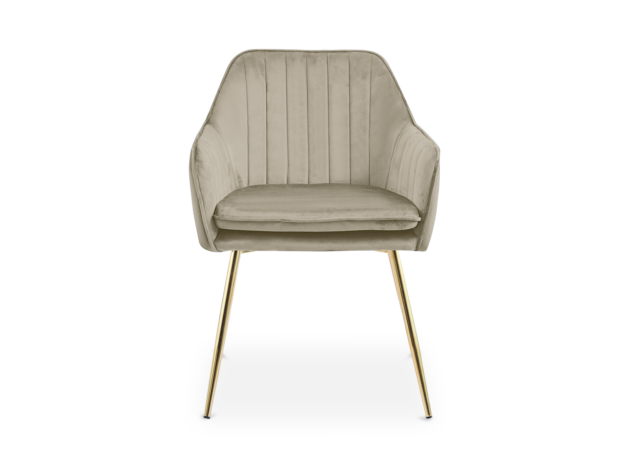 Lot de 2 chaises avec accoudoirs en velours beige EDWIGE