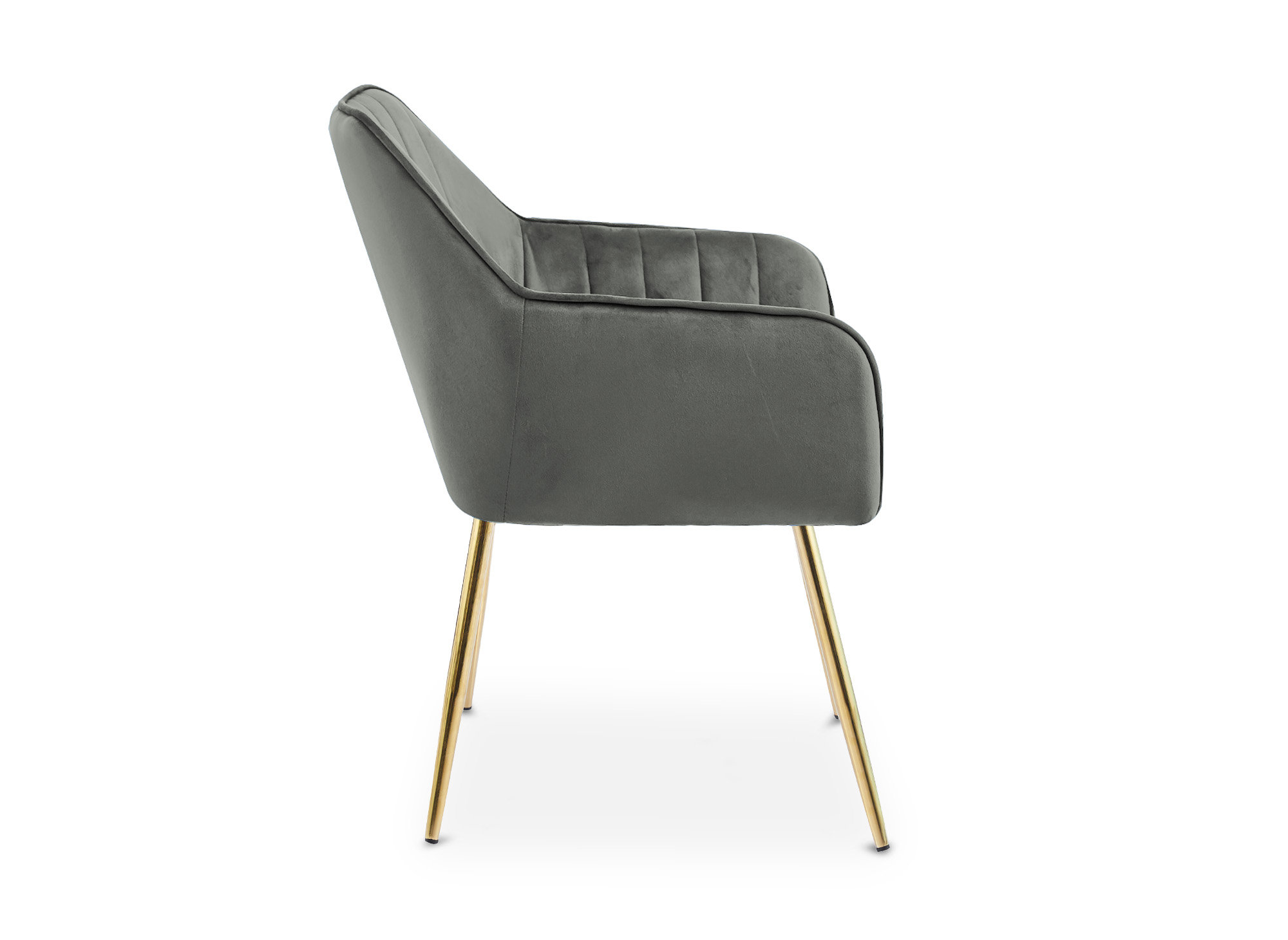 Lot de 2 chaises avec accoudoirs en velours gris EDWIGE