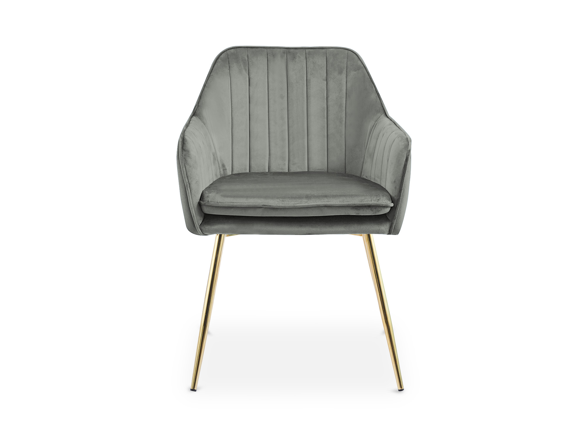 Lot de 2 chaises avec accoudoirs en velours gris EDWIGE