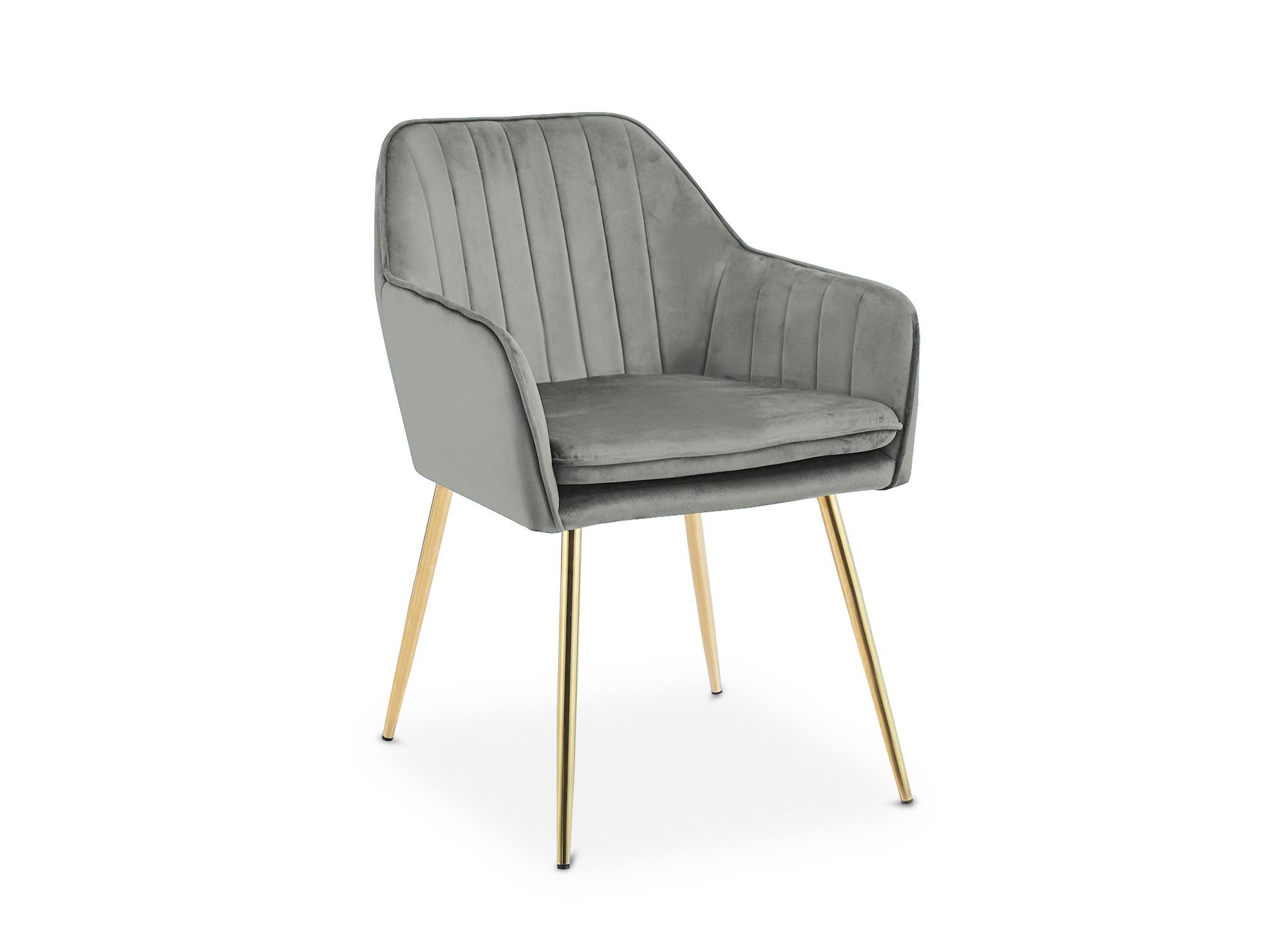 Lot de 2 chaises avec accoudoirs en velours gris EDWIGE