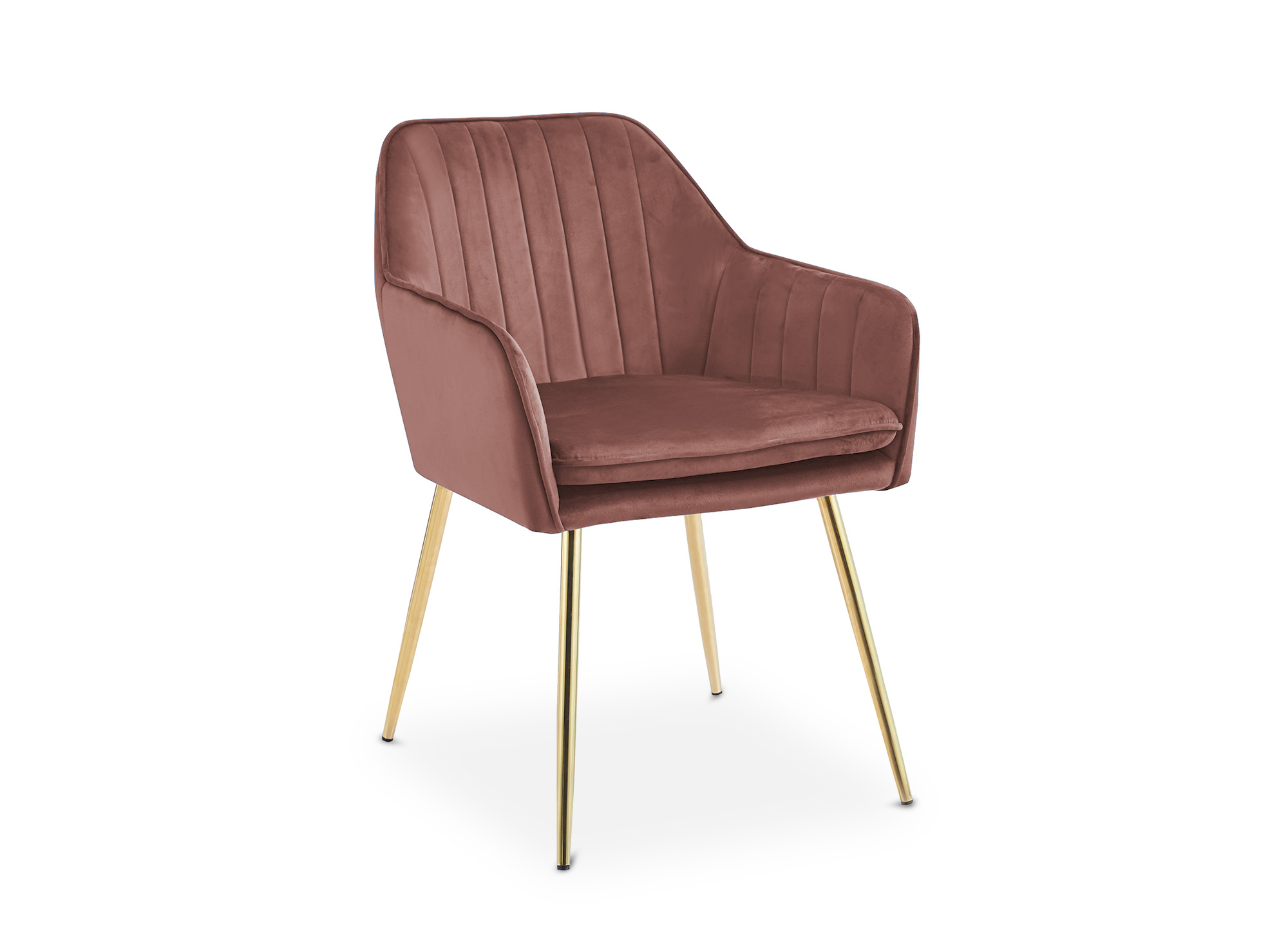 Lot de 2 chaises avec accoudoirs en velours rose EDWIGE