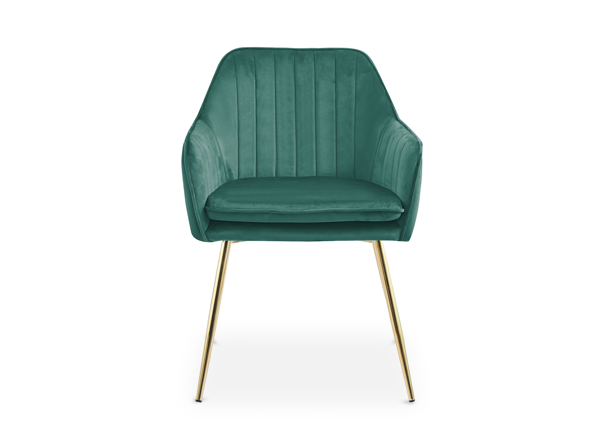 Lot de 2 chaises avec accoudoirs en velours vert EDWIGE