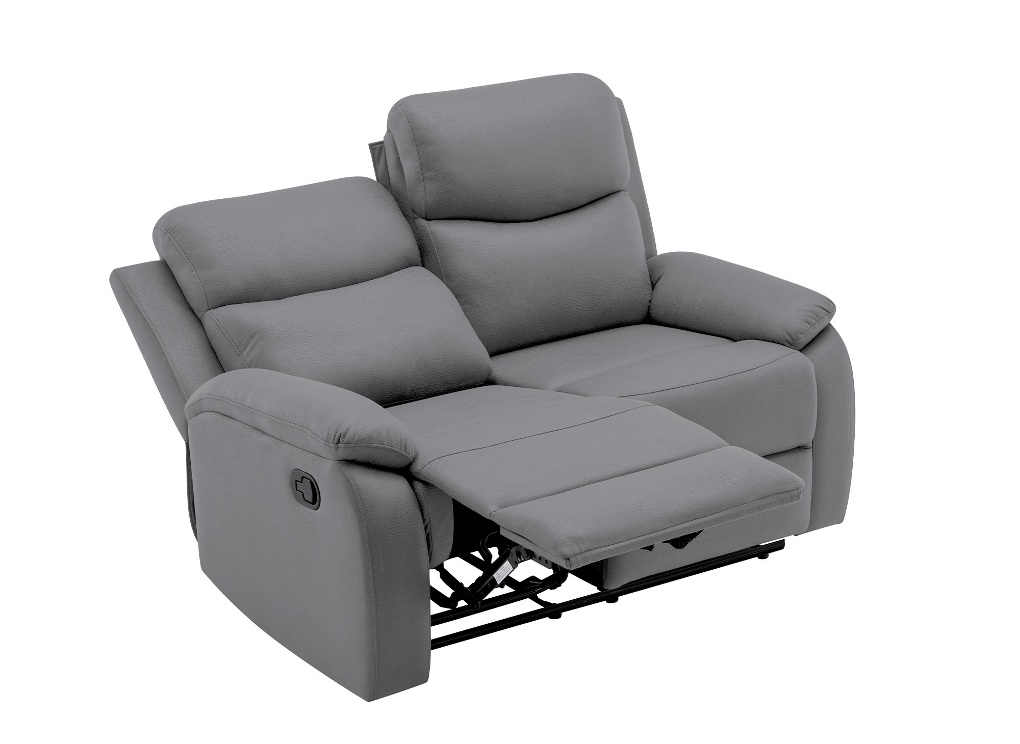 Canapé relax effet simili cuir gris foncé 2 places JACOB
