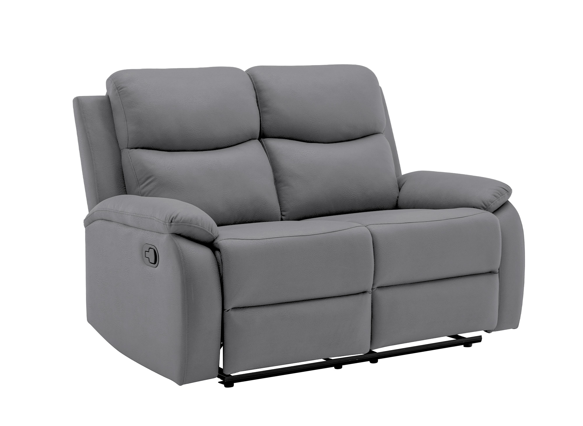 Canapé relax effet simili cuir gris foncé 2 places JACOB