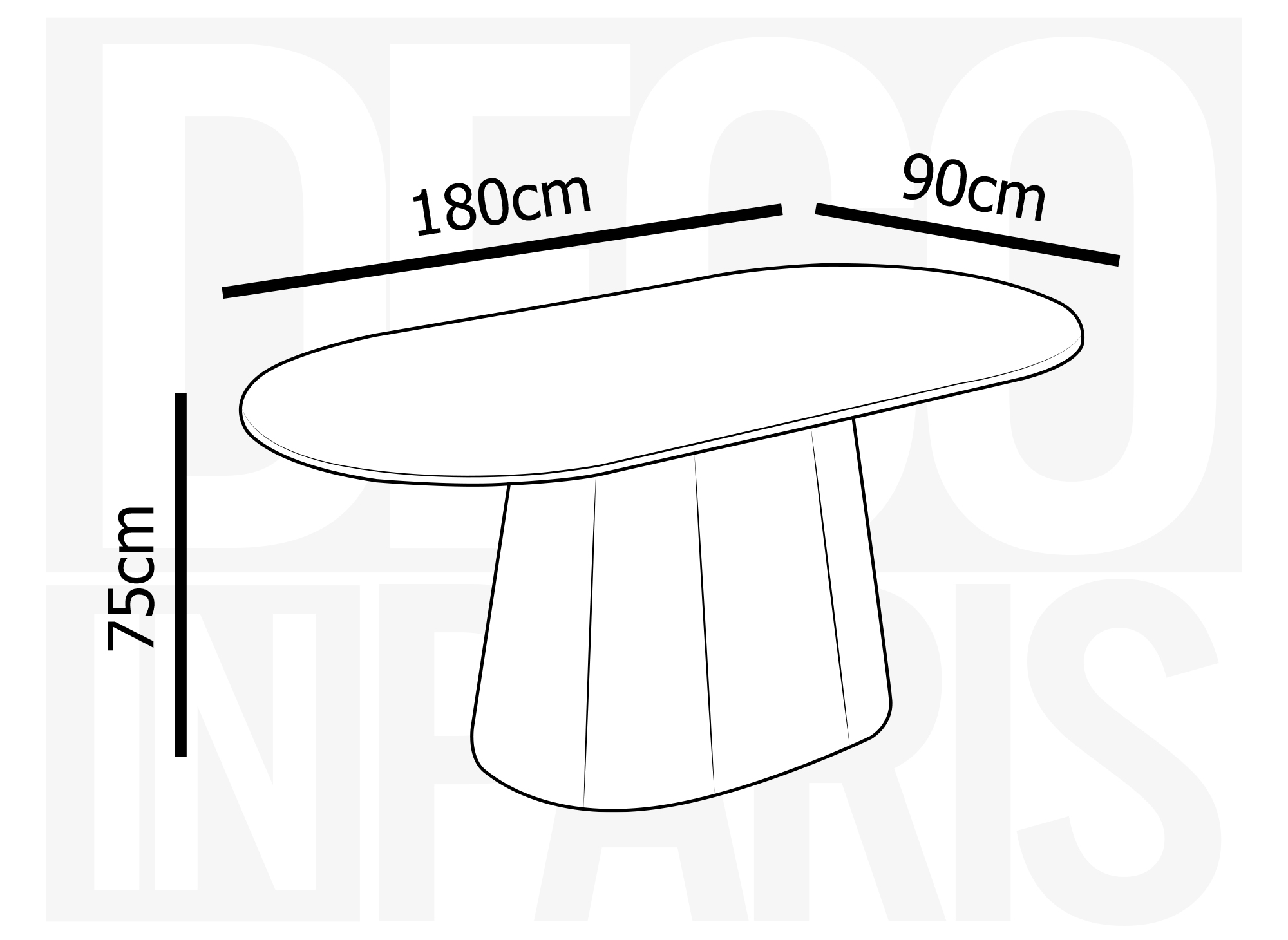 Table à manger ovale en marbre composite beige 6 personnes TIANA