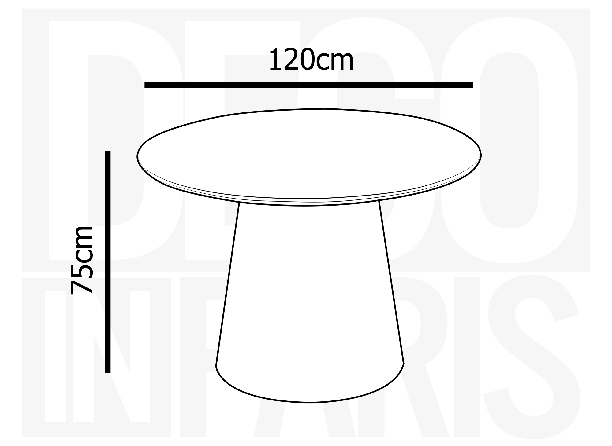 Table ronde plateau effet marbre 4 blanc pied noir 4 personnes AUBREY