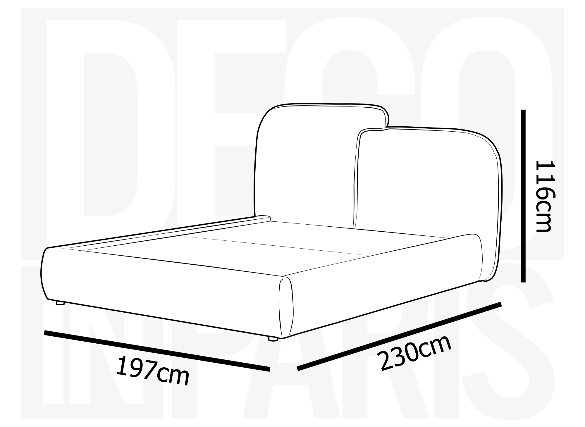 Lit coffre en velours chiné taupe 160x200 cm MILENA