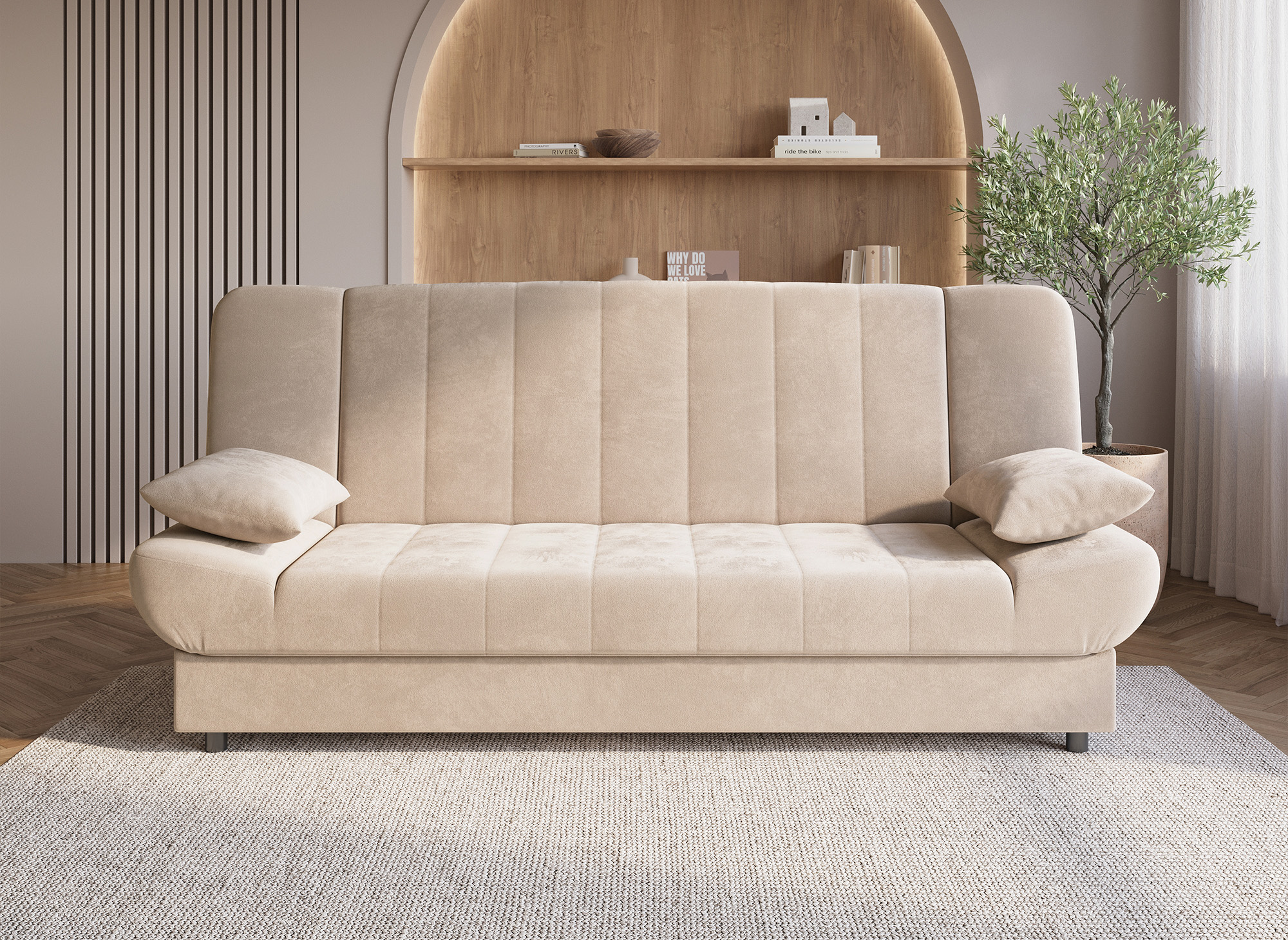 Canapé clic-clac convertible beige KOTI