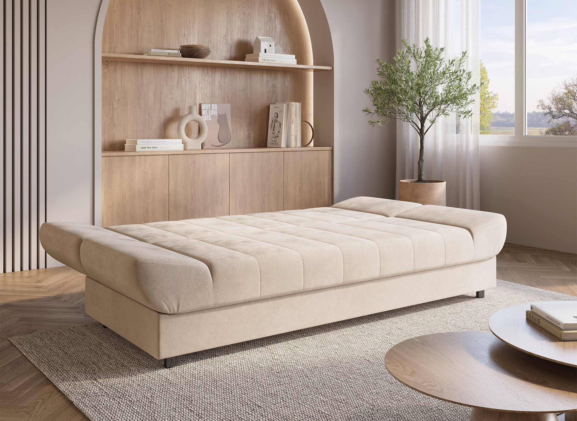 Canapé clic-clac convertible beige KOTI