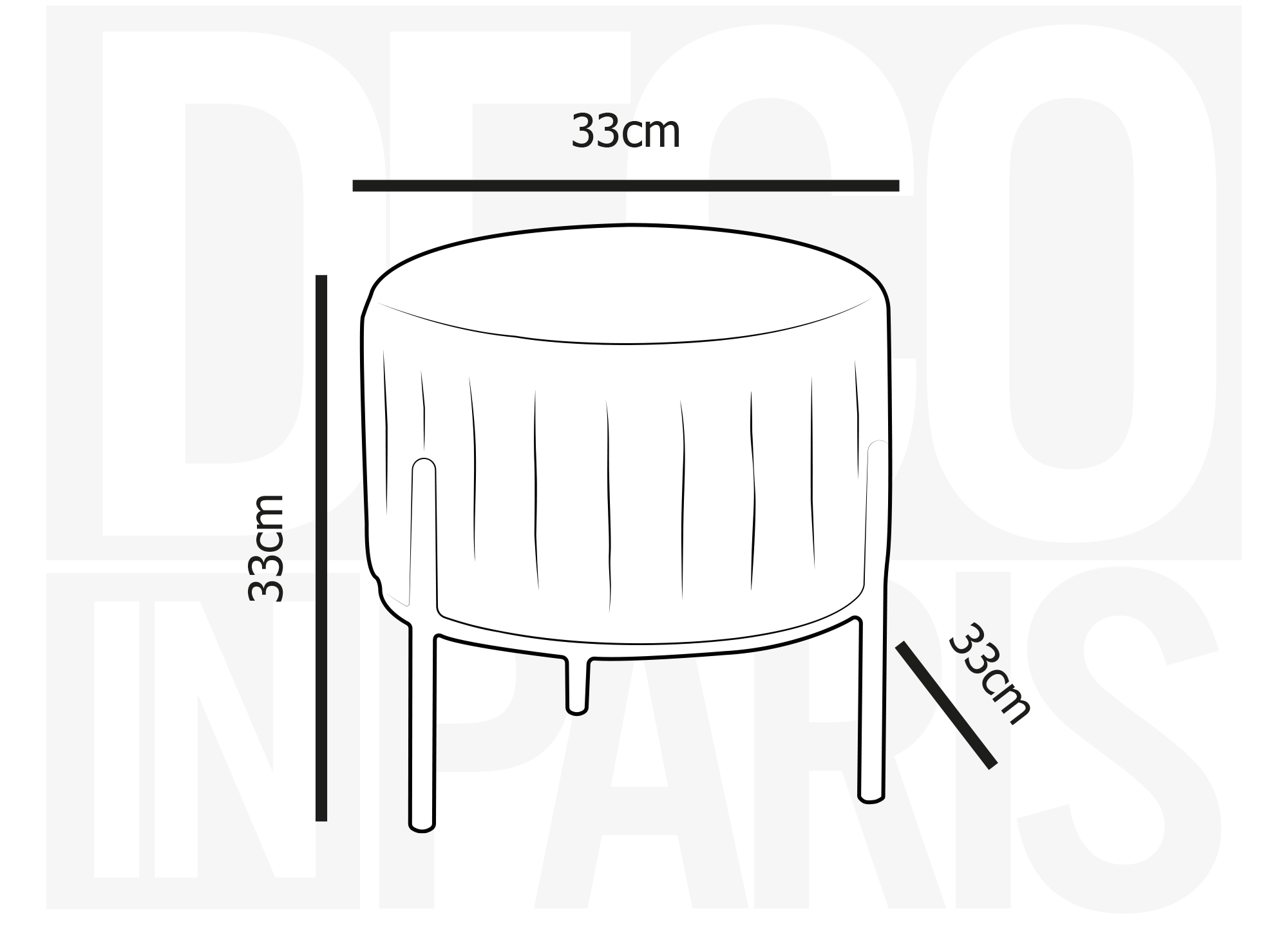 Pouf design en velours gris et pieds en métal noir GALY