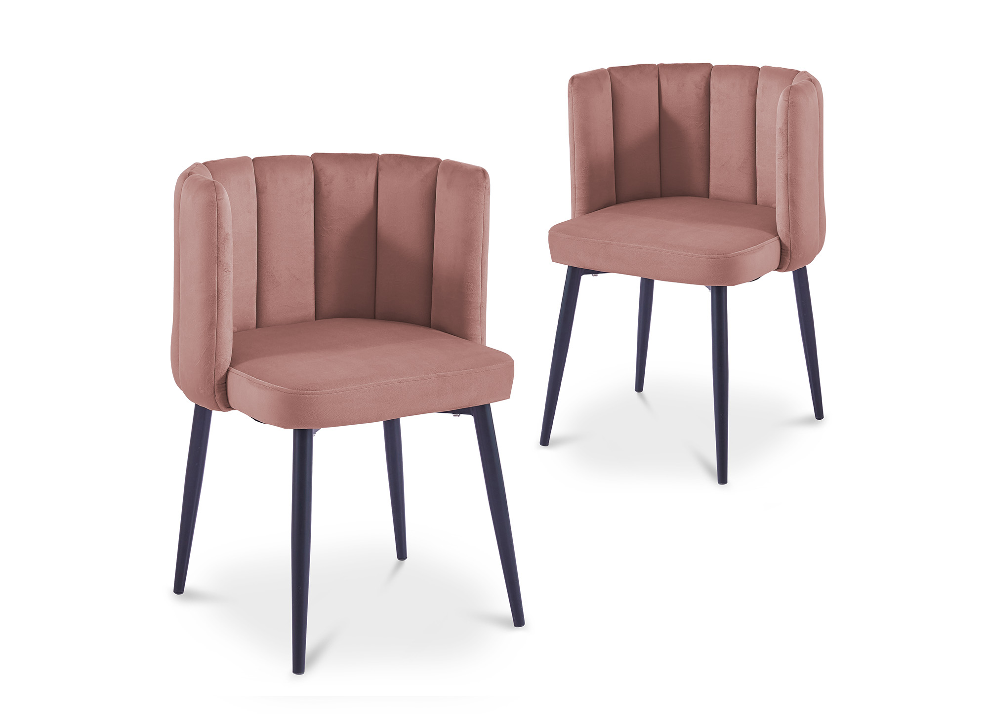 Lot de 2 chaises design en velours rose DEBBY