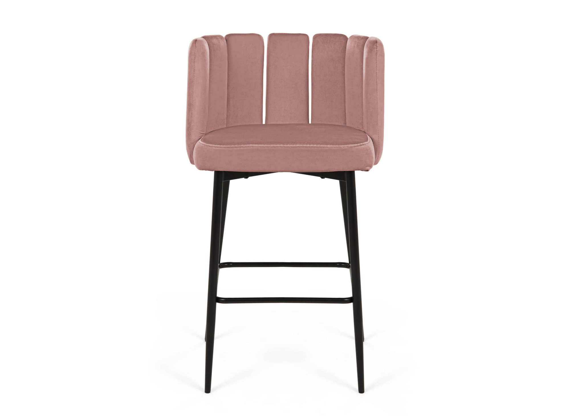 Lot de 2 tabourets de bar design en velours rose DEBBY