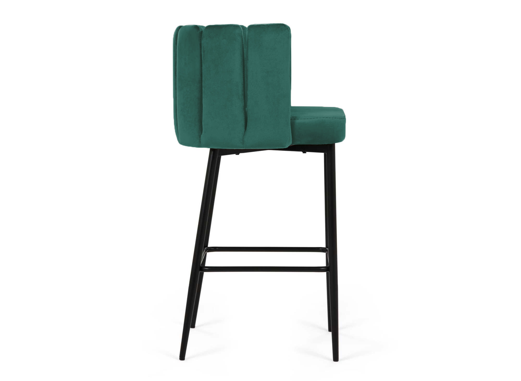 Lot de 2 tabourets de bar design en velours vert DEBBY